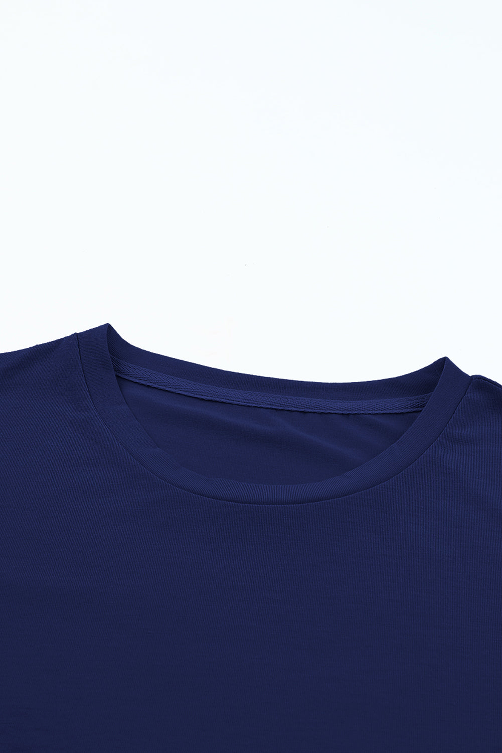 Casual Plain Crew Neck Tee