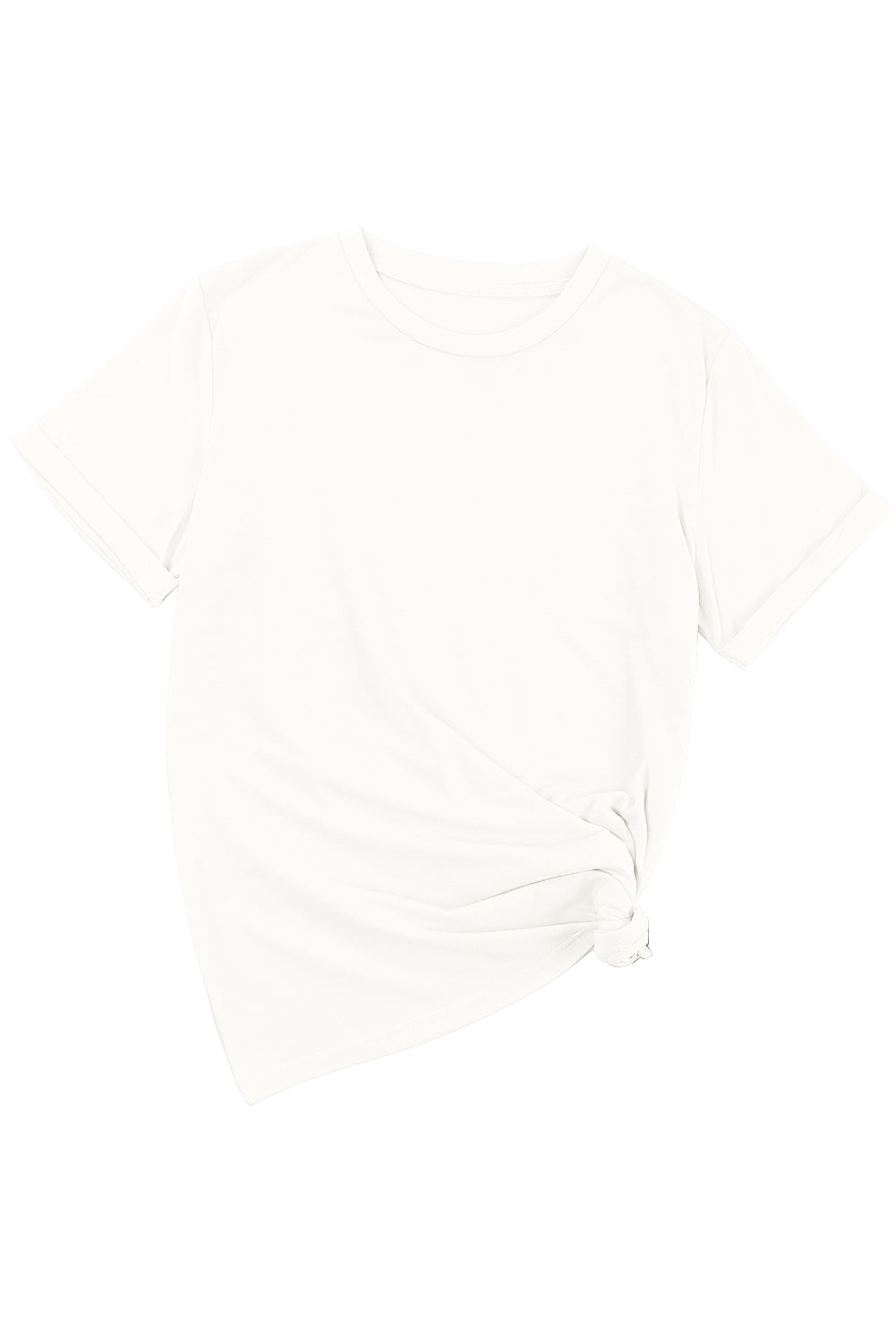 Casual Plain Crew Neck Tee