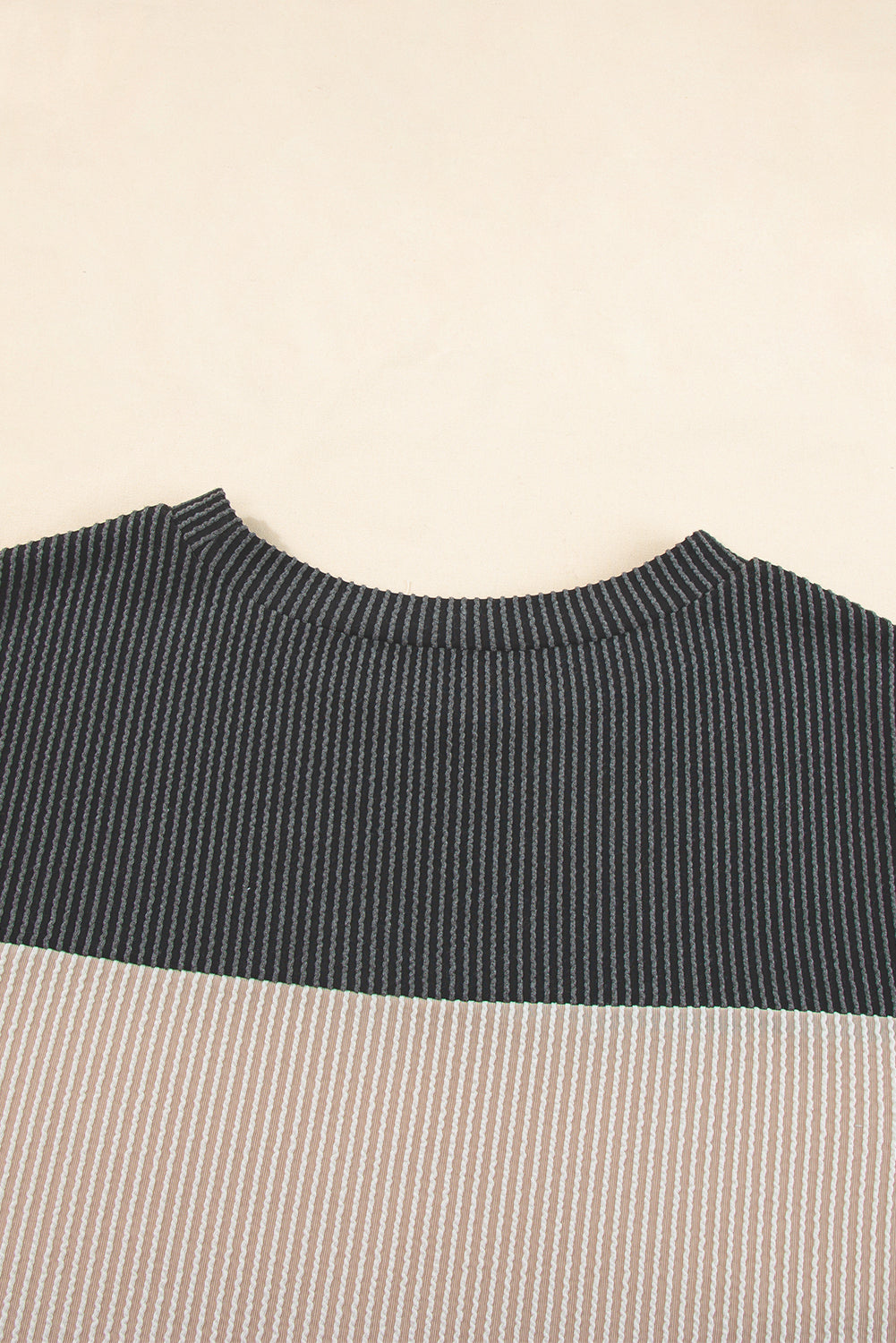 Rib Textured Colorblock T Shirt