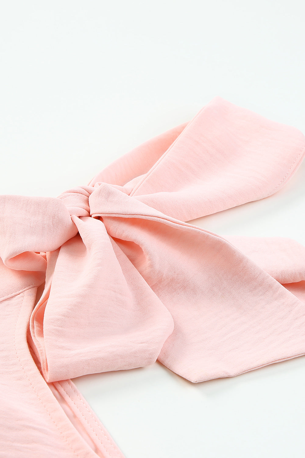 Pink Asymmetric Tie On Shoulder Sleeveless Top