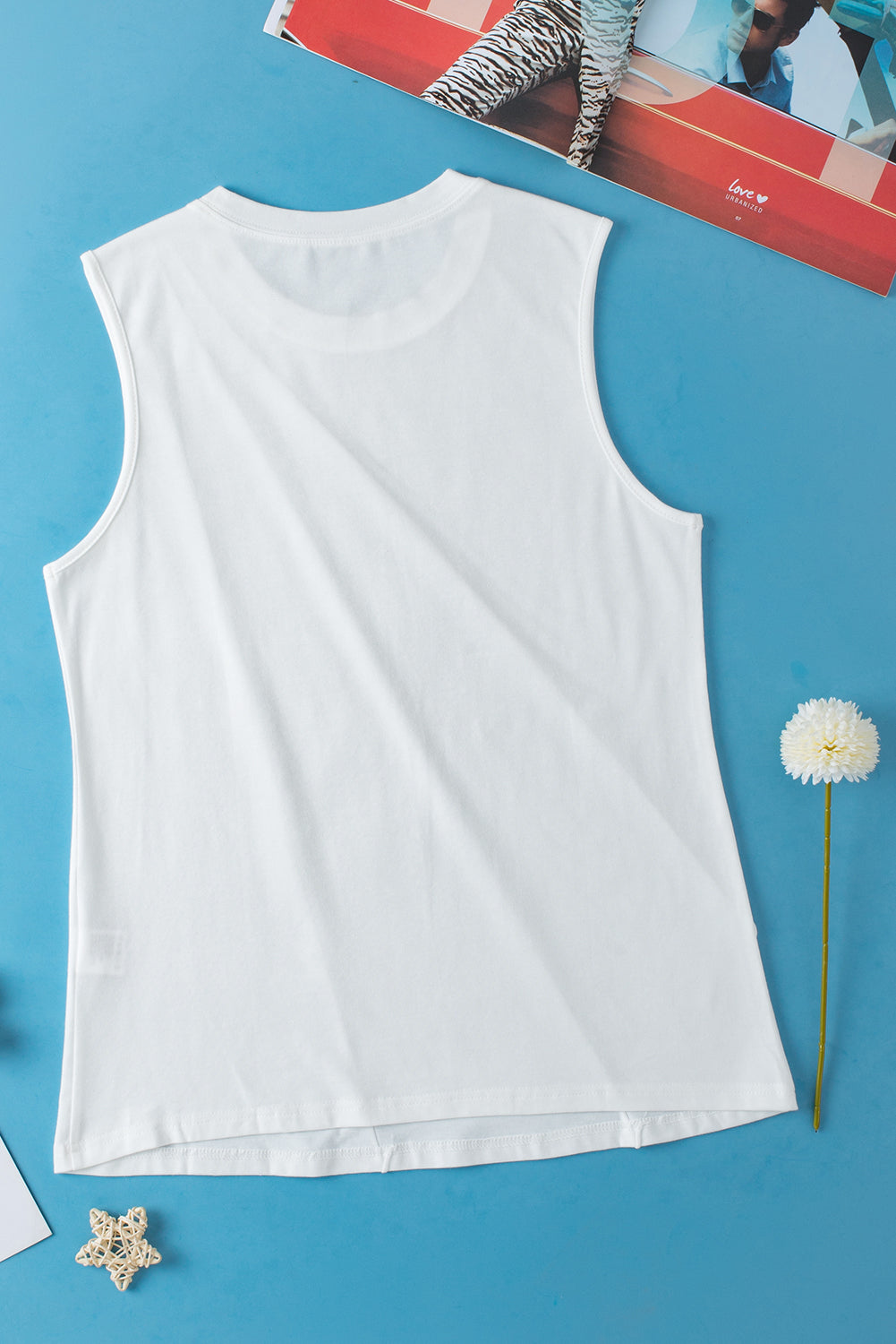 Crew Neck Pleated Tank Top