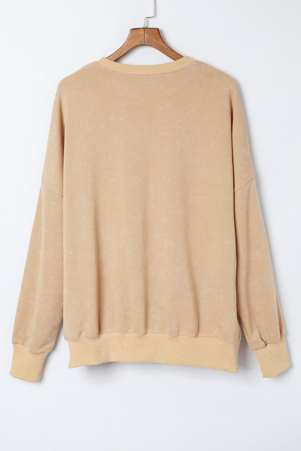 Drop Shoulder Ribbed Trim Oversized Sweatshirt