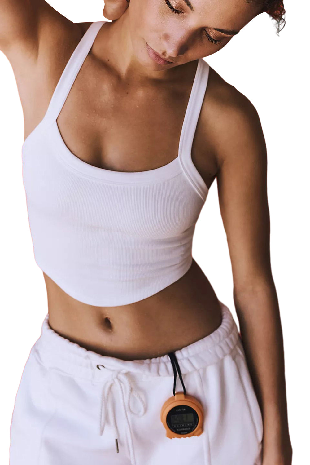 Athletic Ribbed Cropped Cami Top