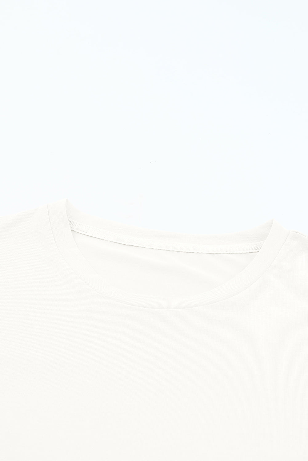 Casual Plain Crew Neck Tee