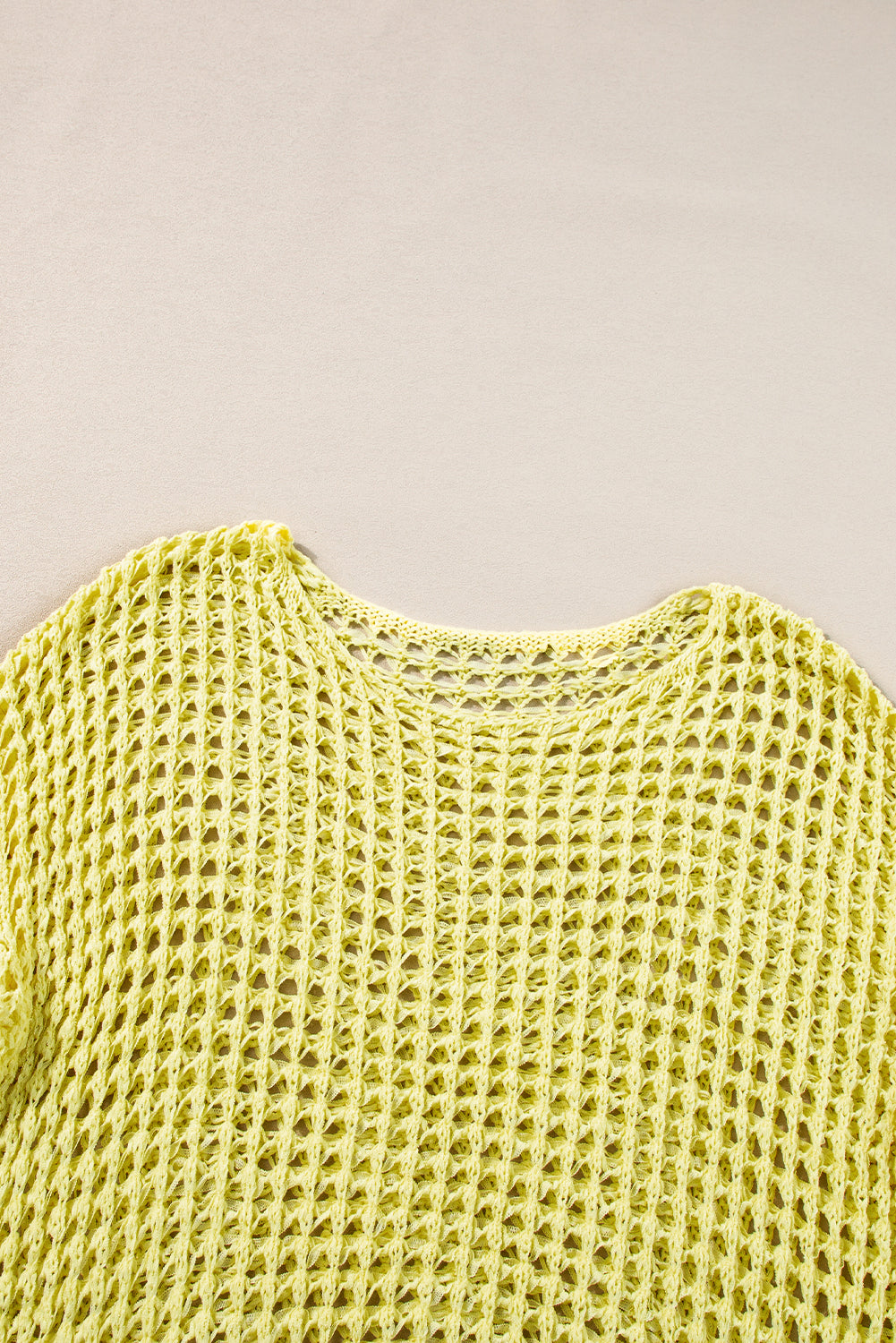 Orange Open Knit Crochet Bell Sleeve Tunic Sweater