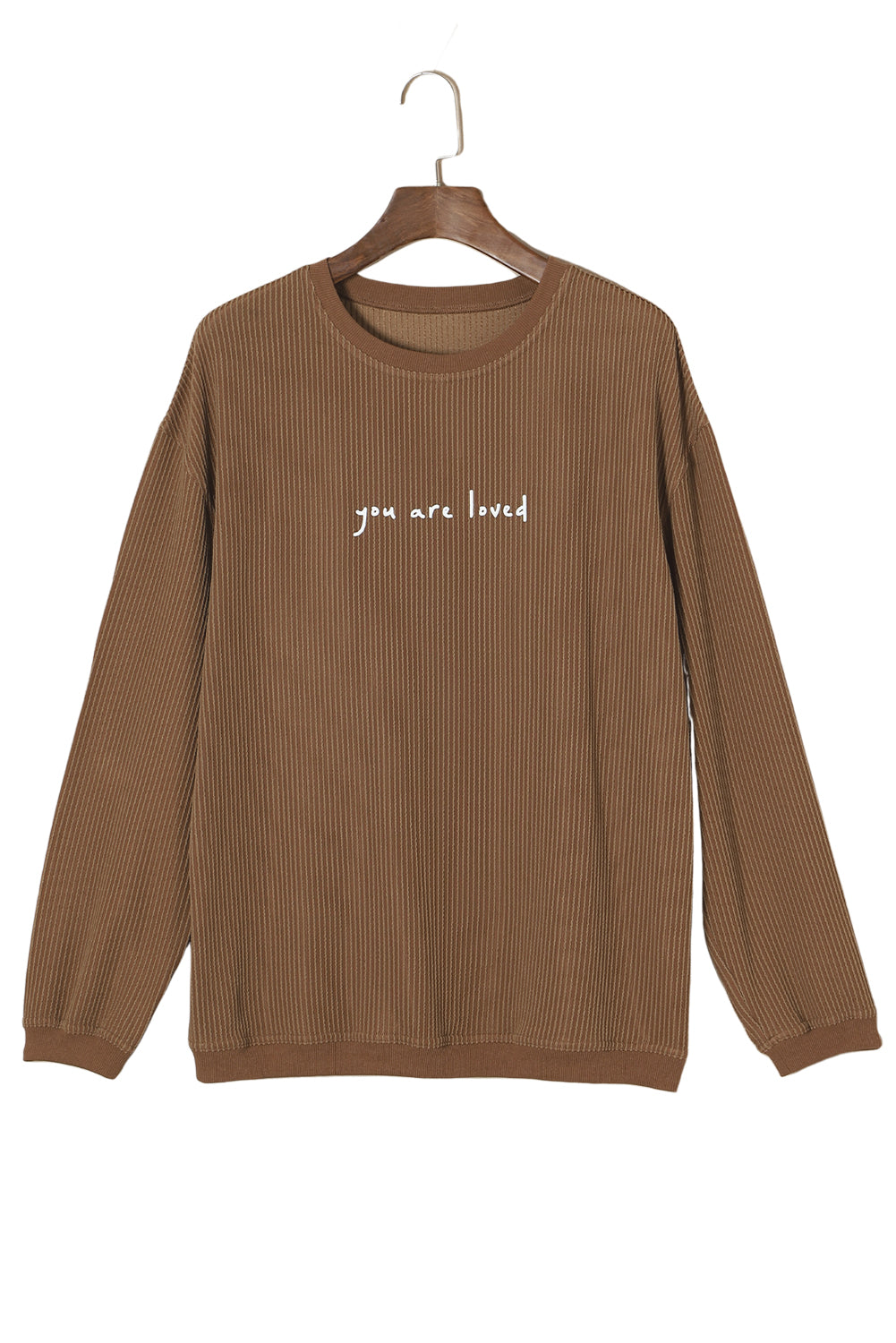 You Are Loved Print Corduroy Sweatshirt