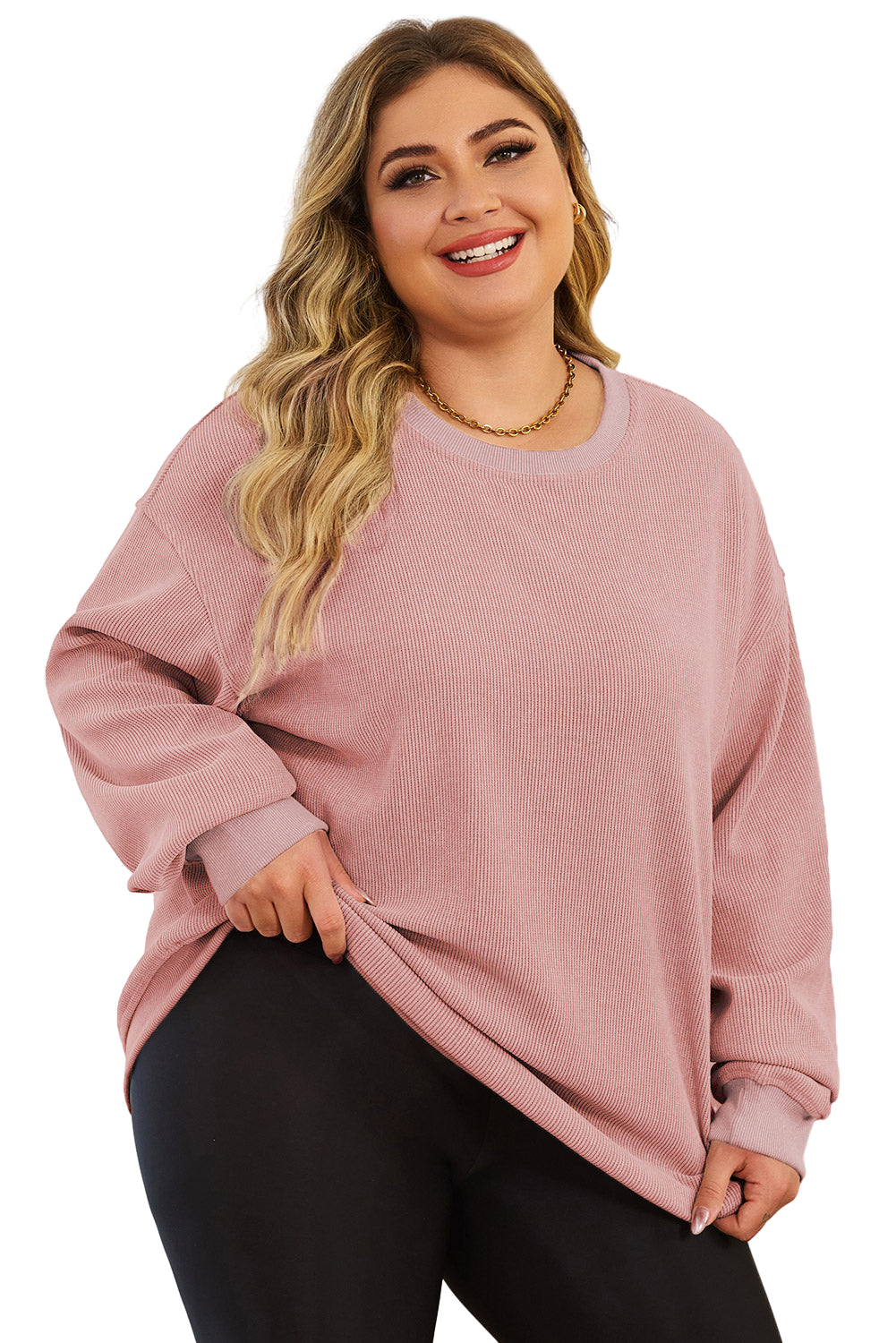 Corded Crew Neck Sweatshirt