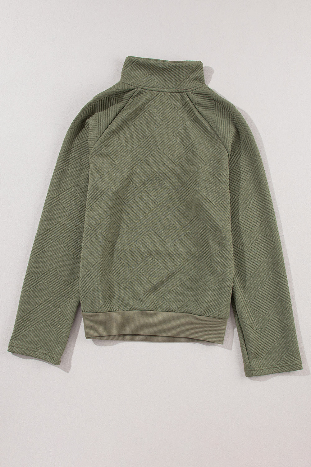 Textured Knit Buttoned Kangaroo Pocket Sweatshirt