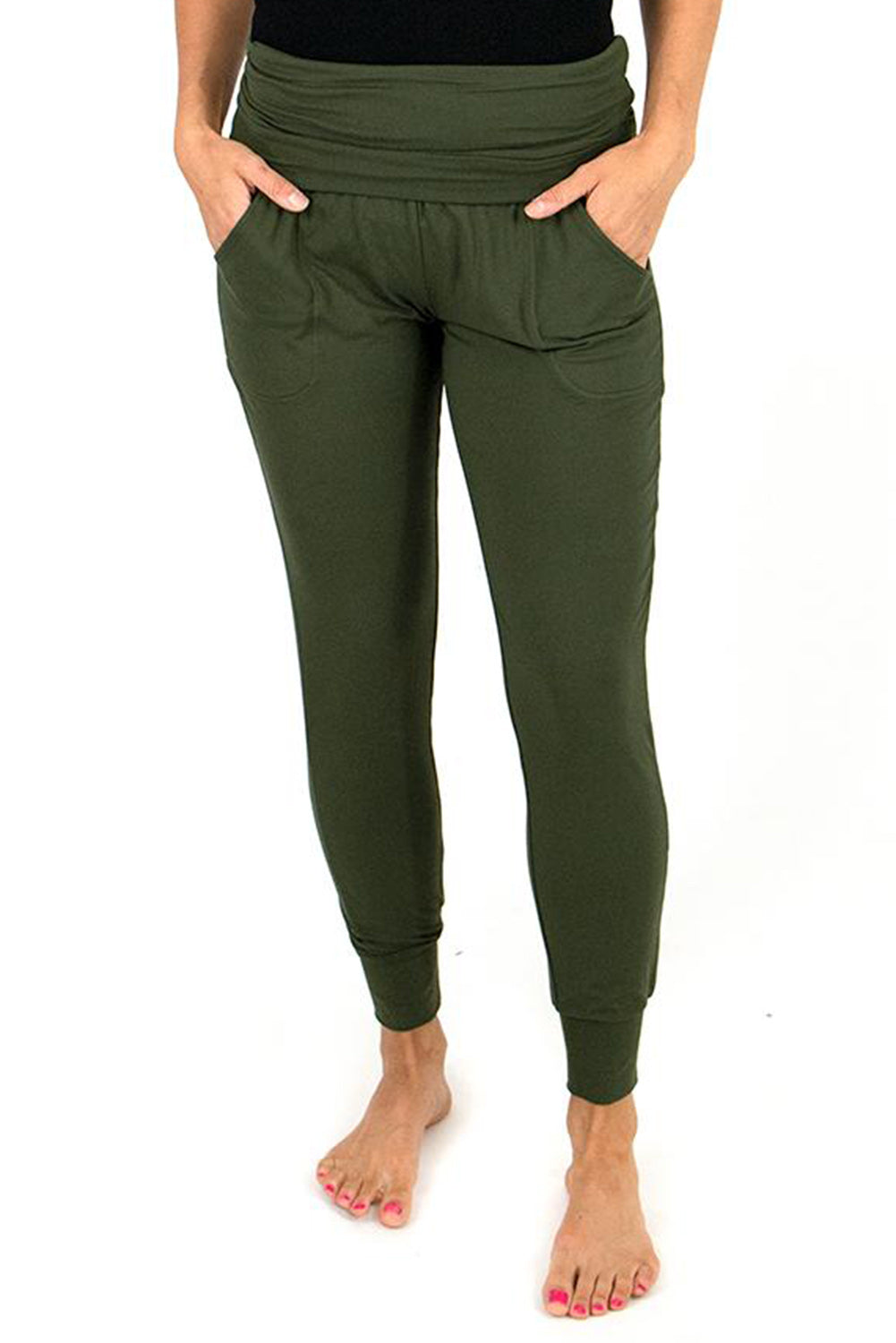 Black Plus Size High Waist Pocketed Skinny Pants