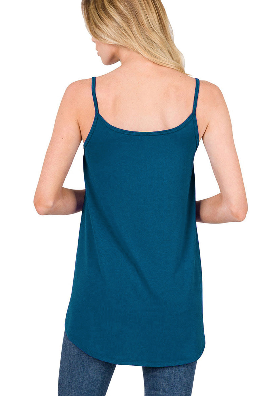 Clay Spaghetti Strap V-Neck Flowy Tunic Tank Top