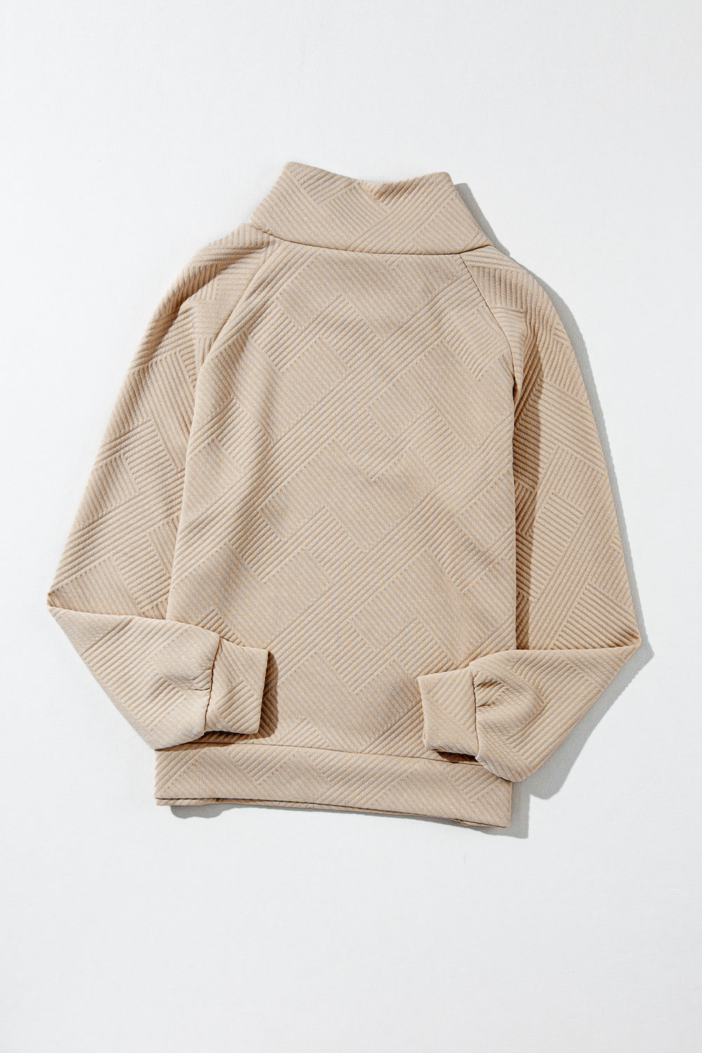 Textured Knit Buttoned Kangaroo Pocket Sweatshirt