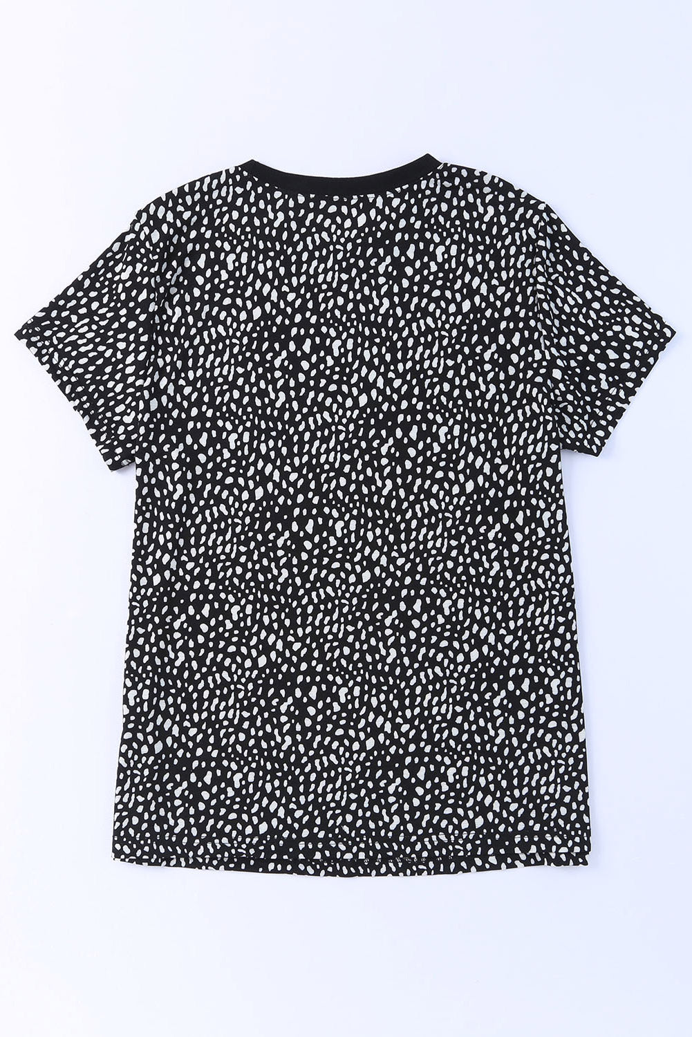 Gray Cheetah Print O-neck Short Sleeve T Shirt