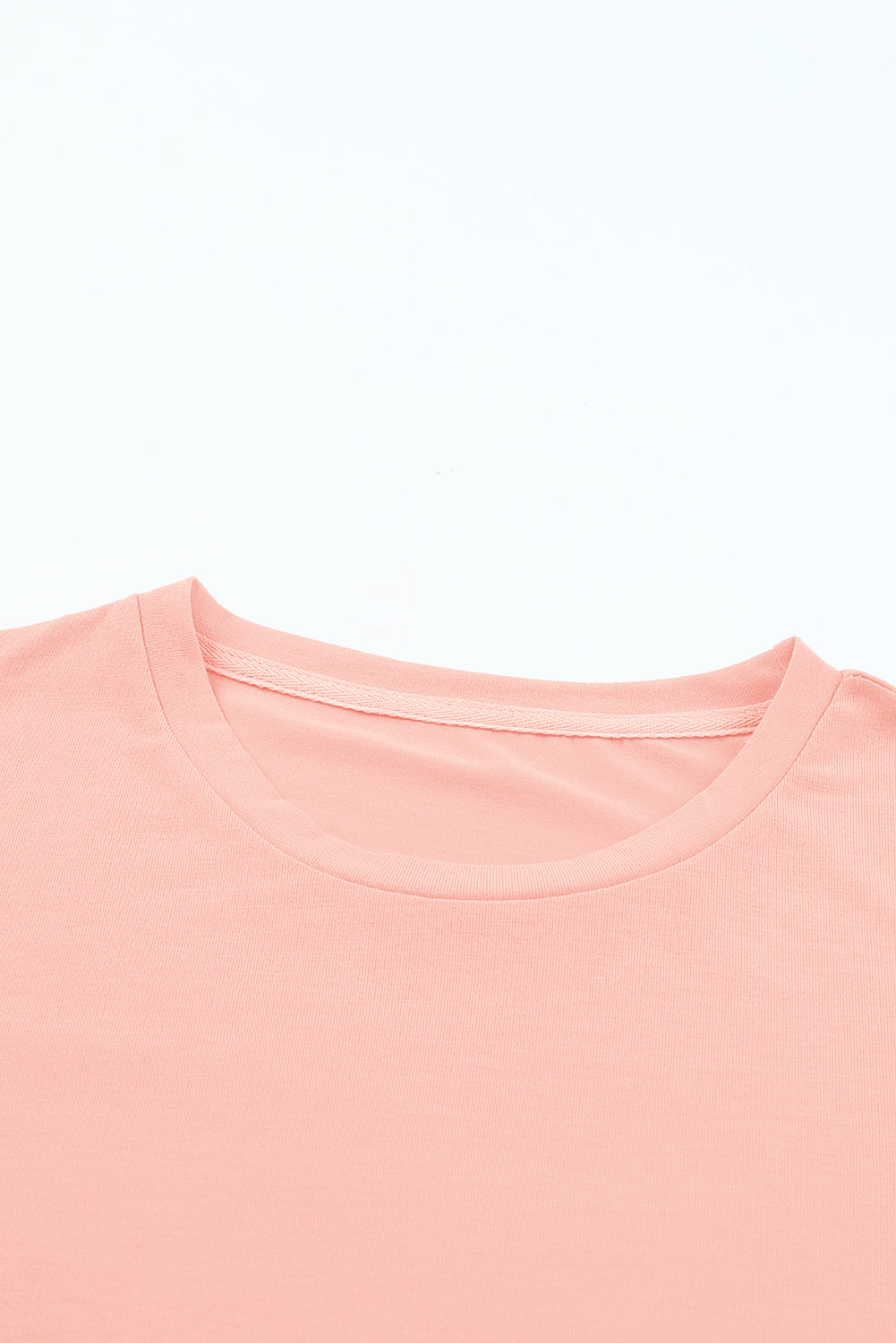 Casual Plain Crew Neck Tee