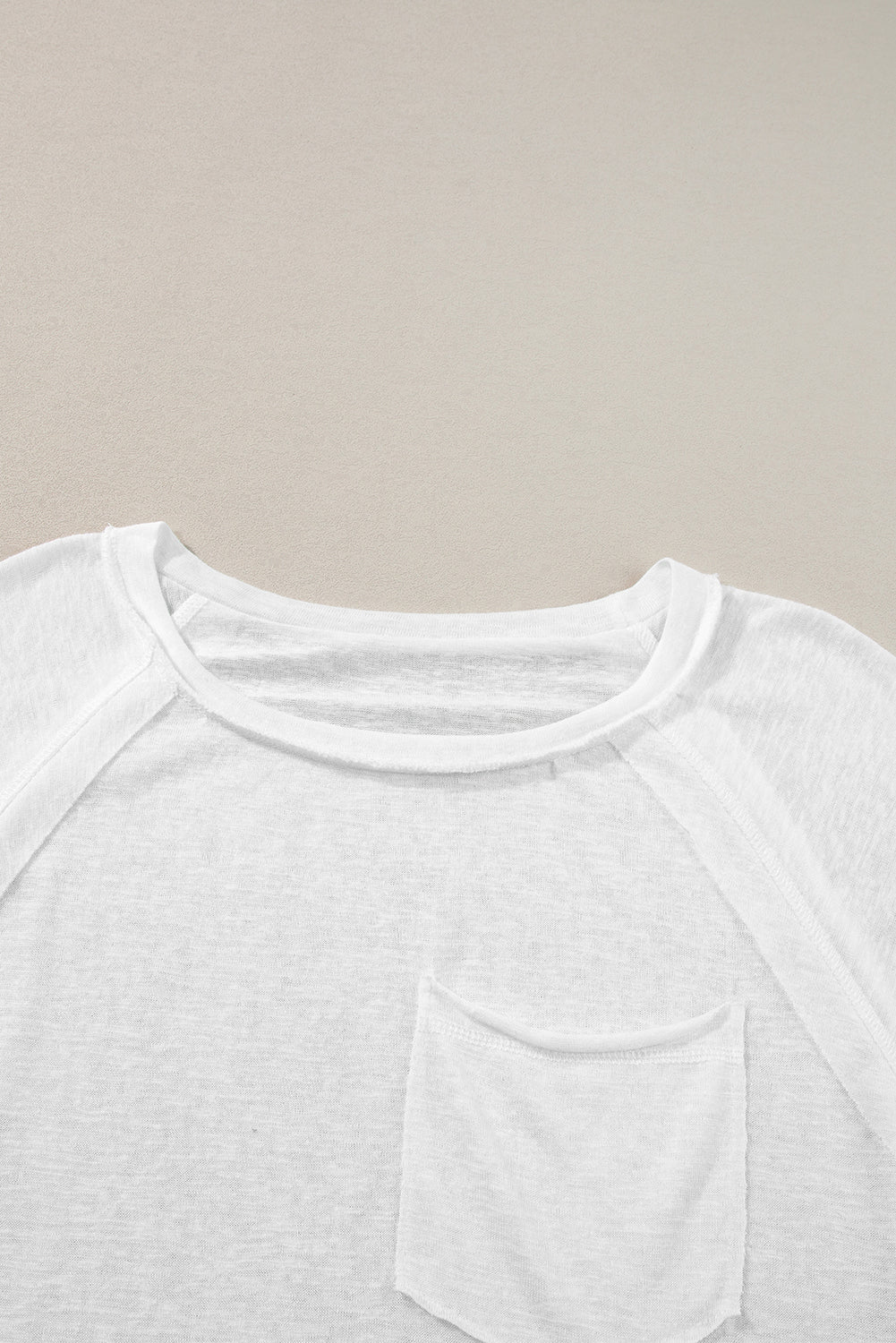 White Exposed Seam Detail Loose T-shirt