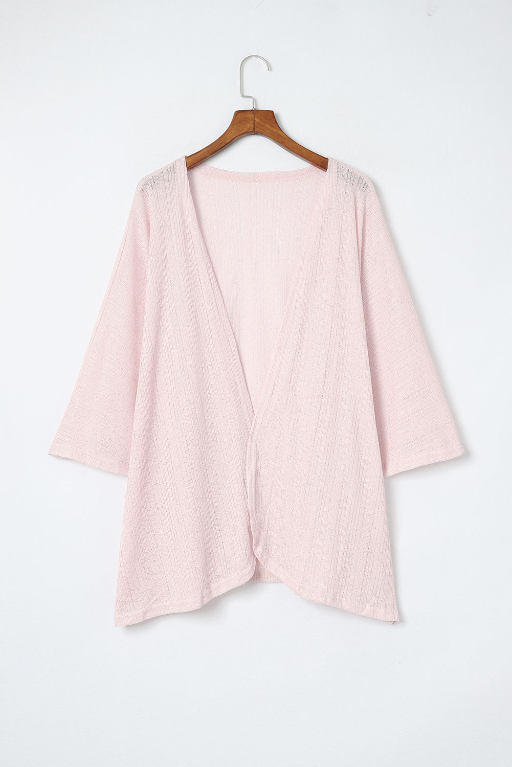 Pink Sheer Lightweight Knit Long Sleeve Cardigan