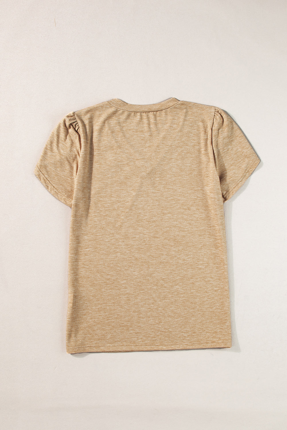 Carbon Grey Fashion Petal Sleeve V Neck T Shirt