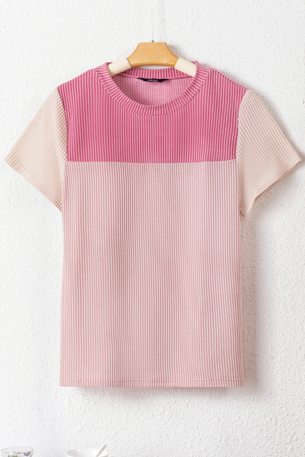 Rib Textured Colorblock T Shirt