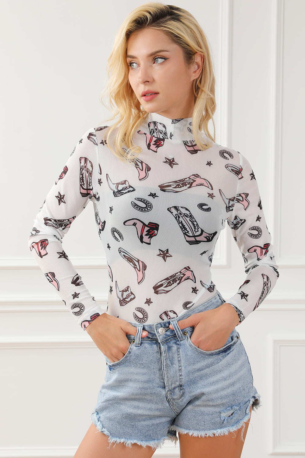 Rodeo Bound Printed Long Sleeve Bodysuit