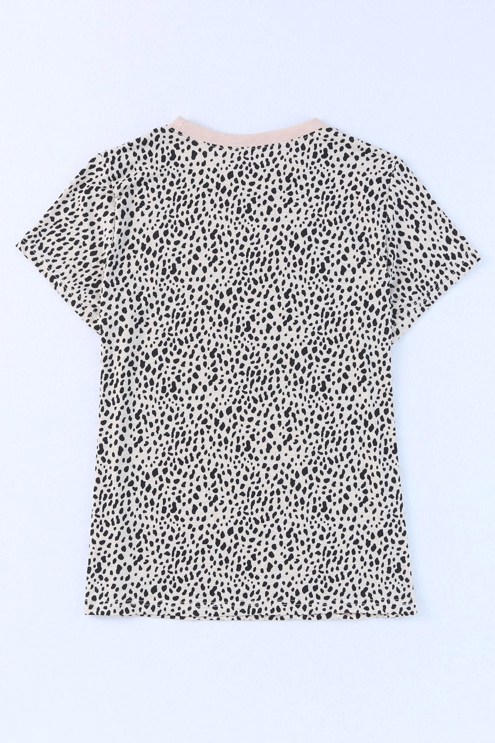 Gray Cheetah Print O-neck Short Sleeve T Shirt