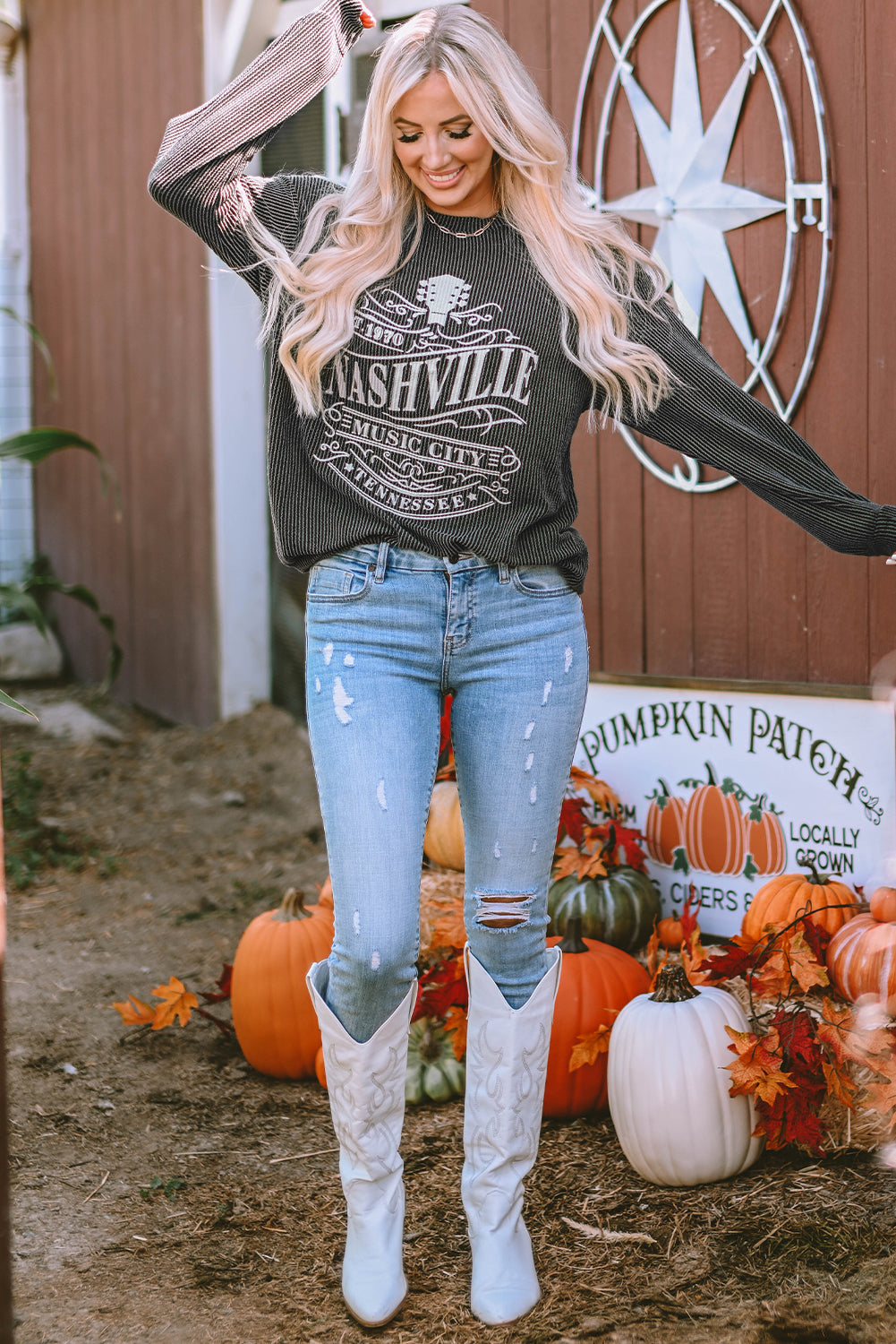 NASHVILLE MUSIC CITY Corded Graphic Sweatshirt