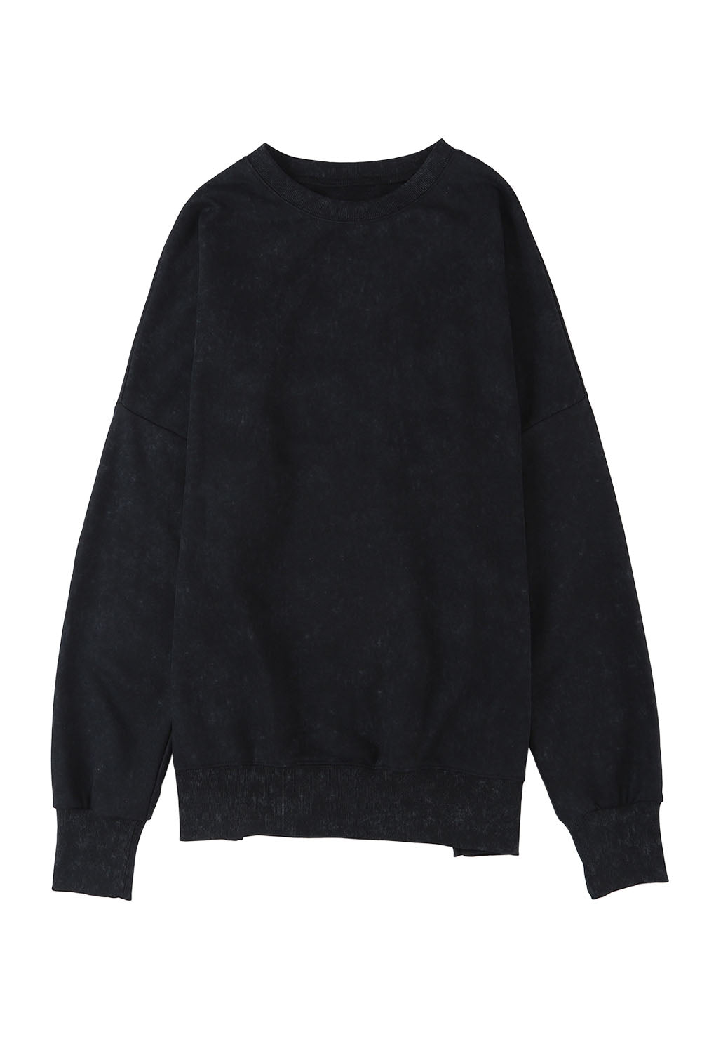 Drop Shoulder Ribbed Trim Oversized Sweatshirt