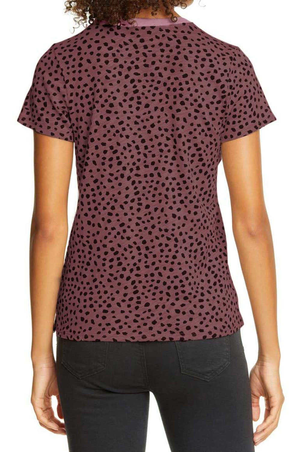 Gray Cheetah Print O-neck Short Sleeve T Shirt