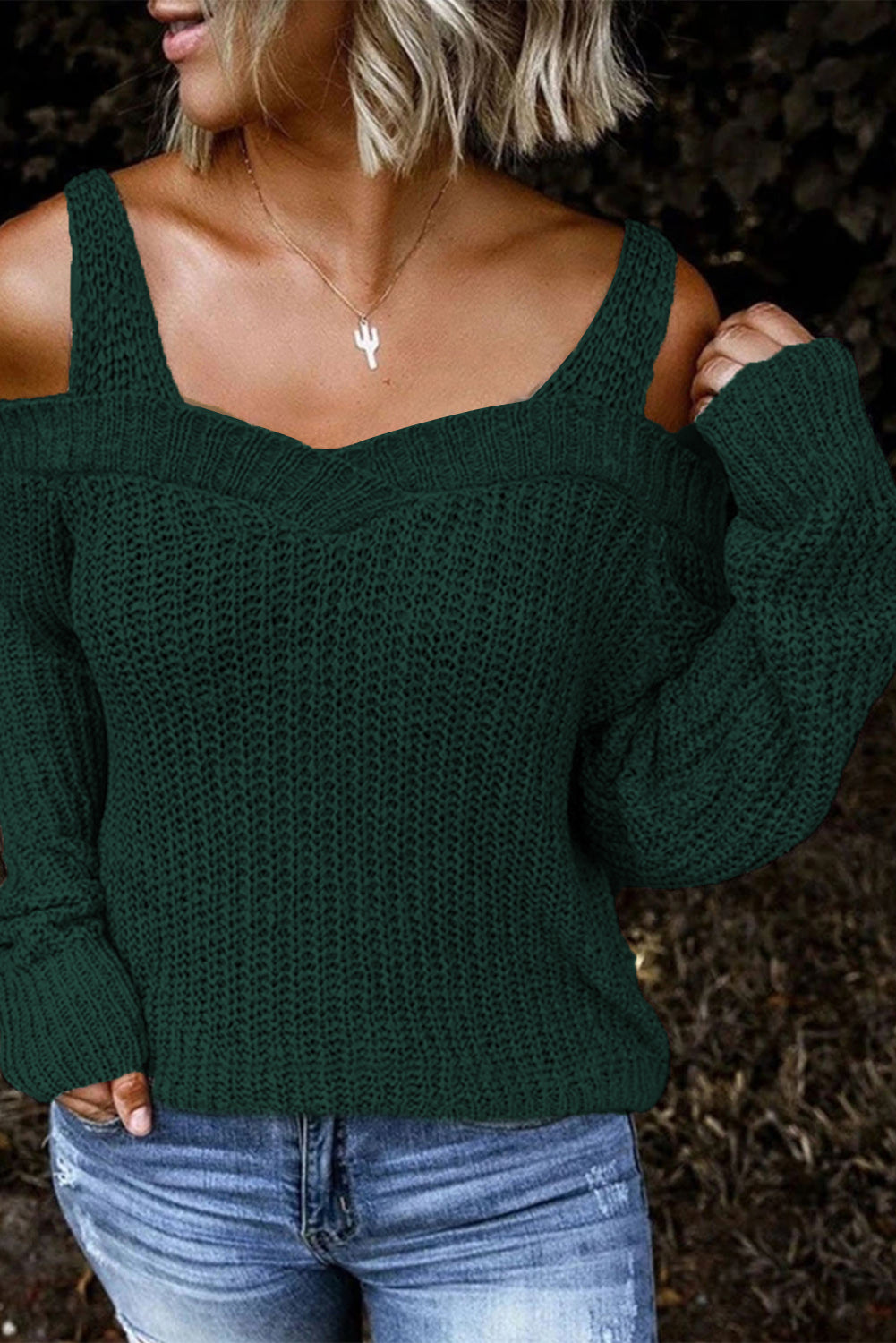 Apricot Dew Shoulder Juliette Knitted Sweater