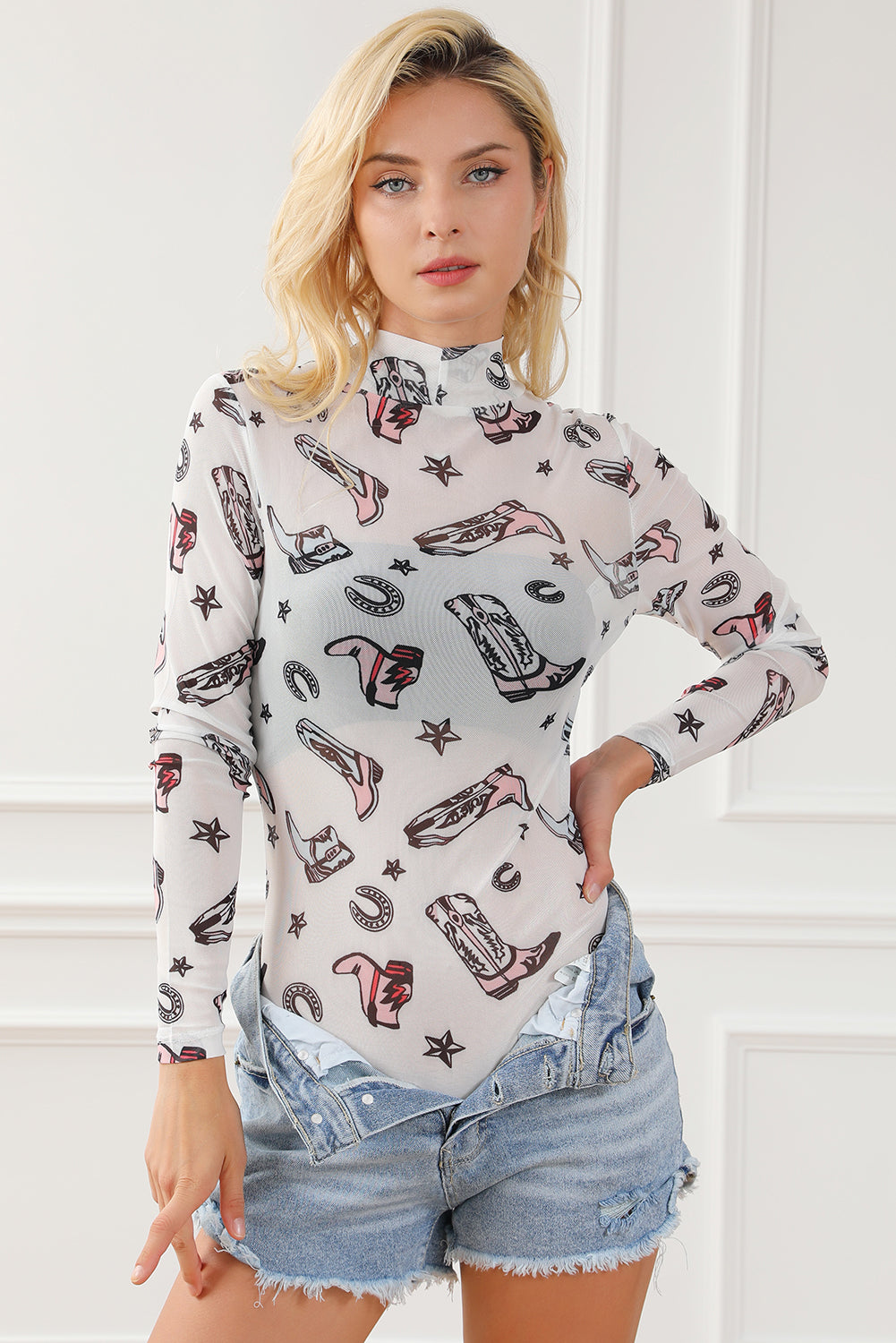 Rodeo Bound Printed Long Sleeve Bodysuit