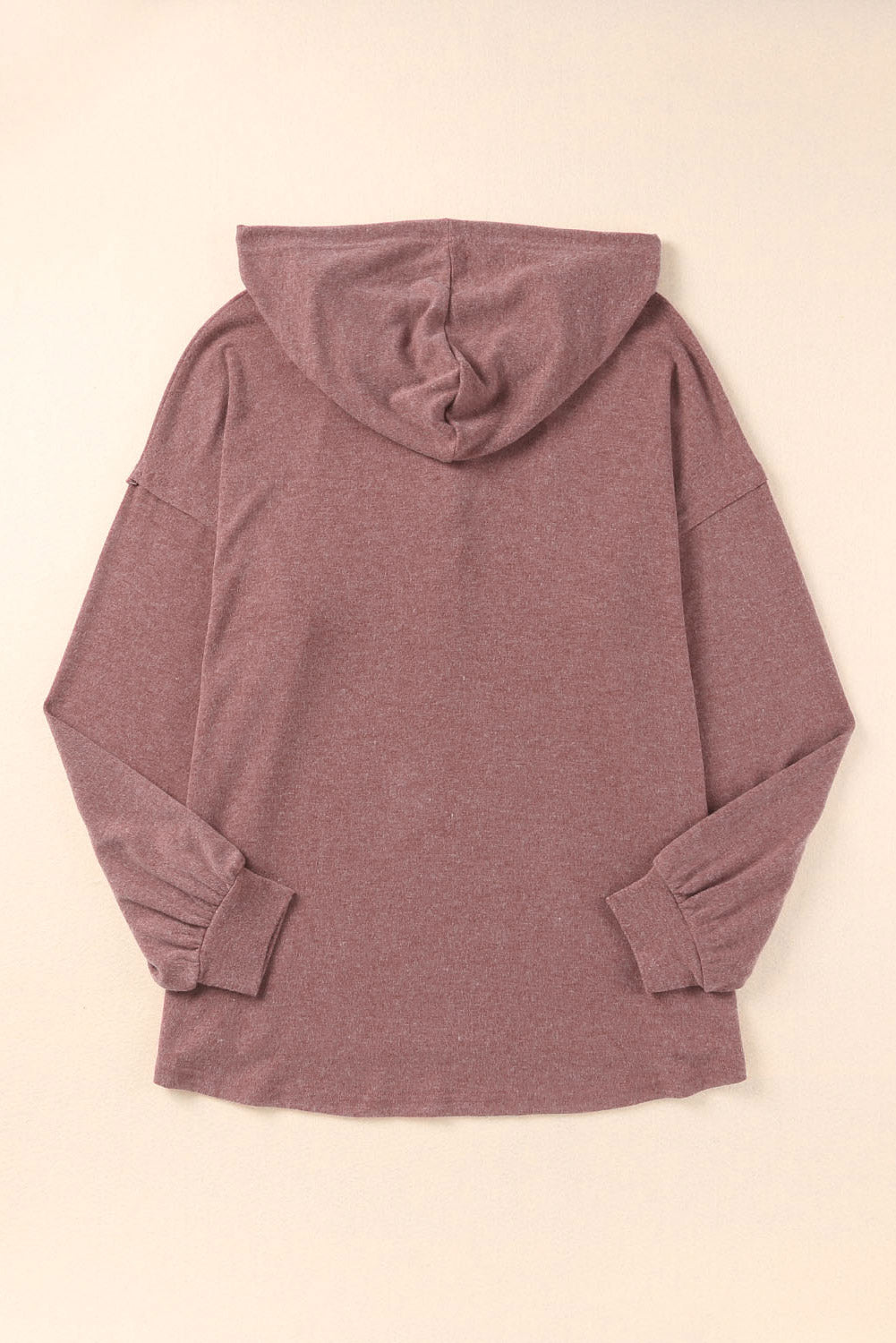 White Buttoned High and Low Hem Hoodie