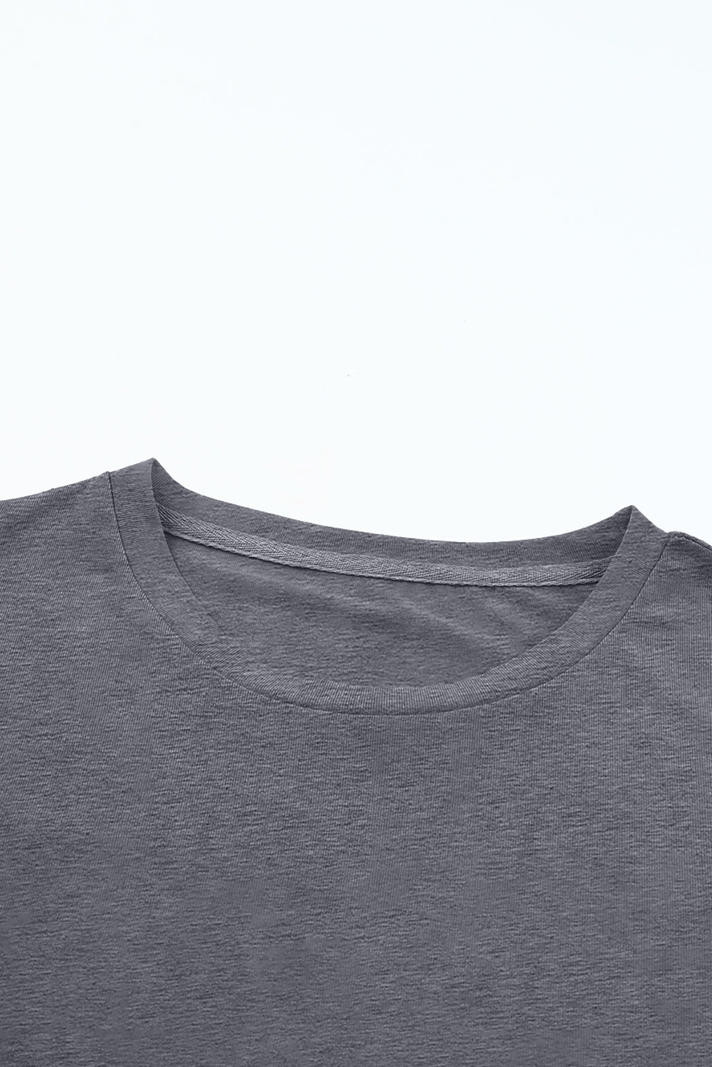 Casual Plain Crew Neck Tee