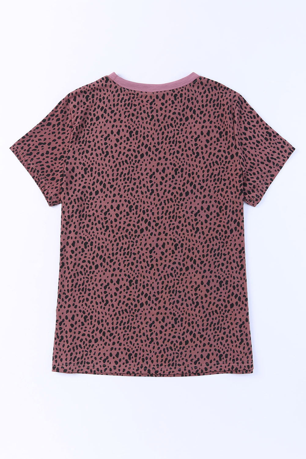 Gray Cheetah Print O-neck Short Sleeve T Shirt