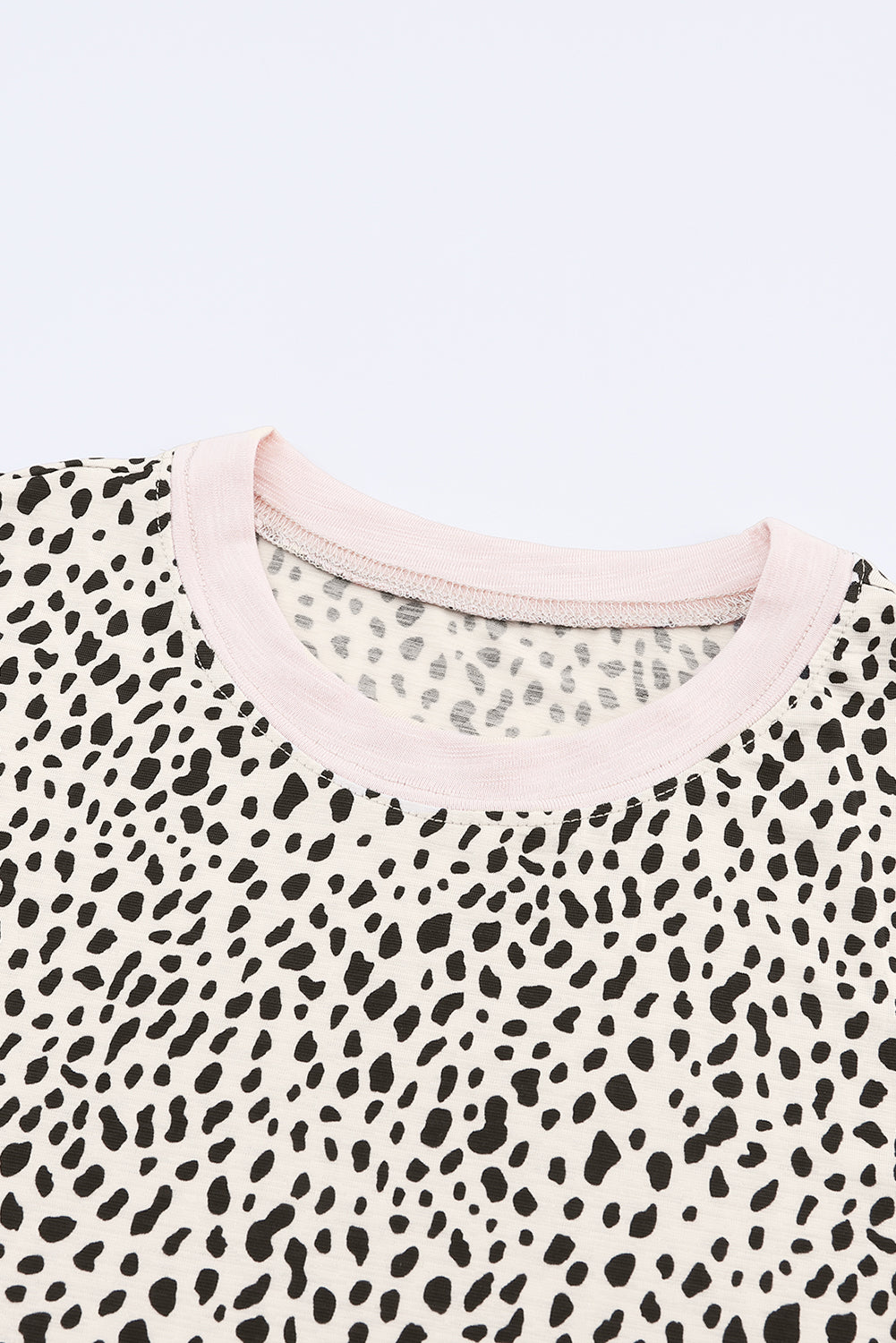 Gray Cheetah Print O-neck Short Sleeve T Shirt