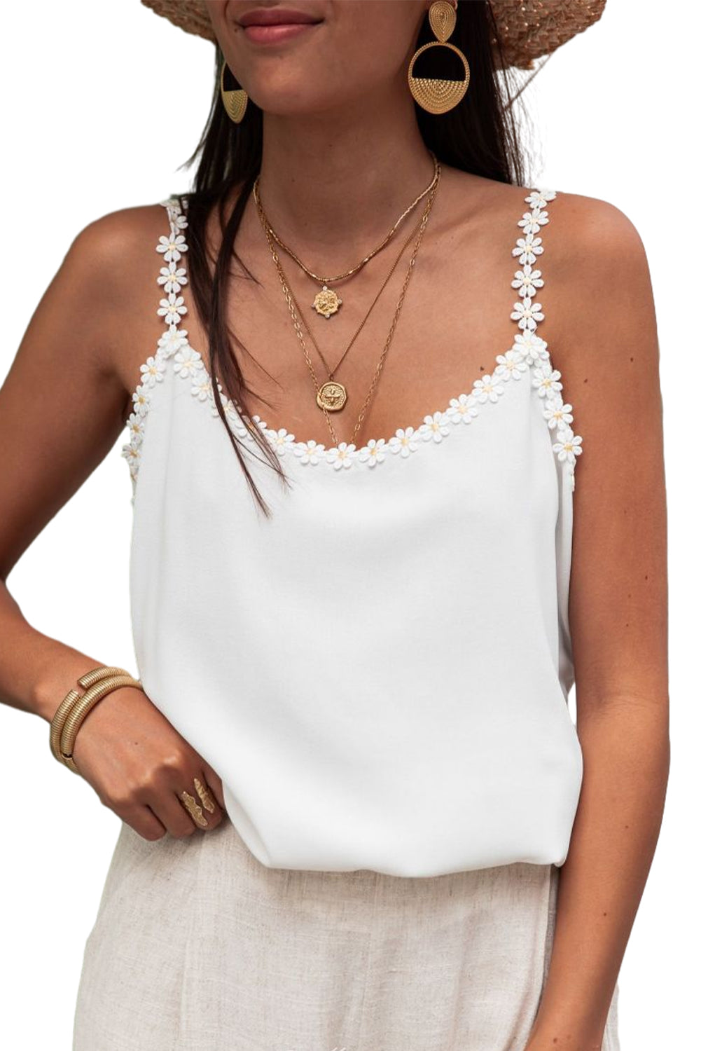 Daisy Flower Straps Tank Top