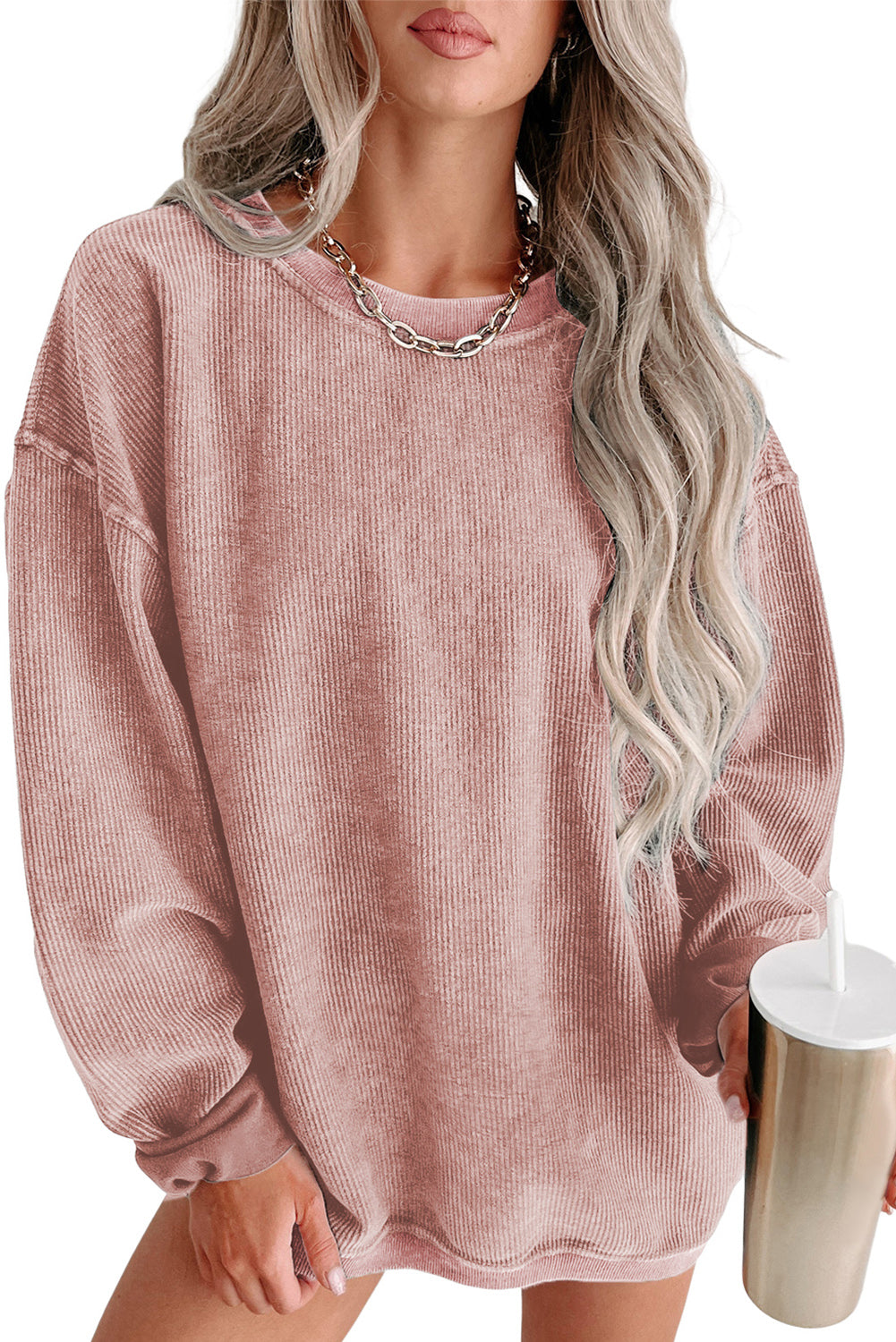 Corded Crew Neck Sweatshirt