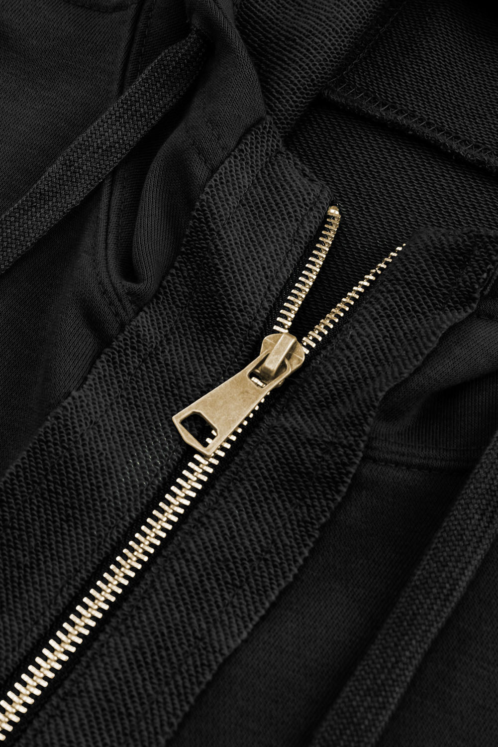 Raw Edge Exposed Seam Full Zip Hoodie