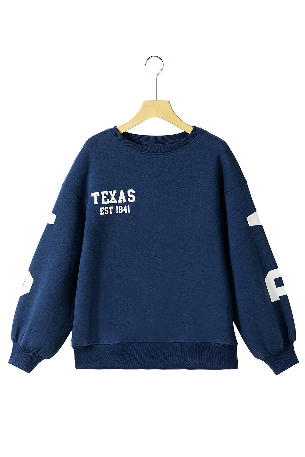 Sail Blue DALLAS Print Balloon Sleeve Oversized Sweatshirt