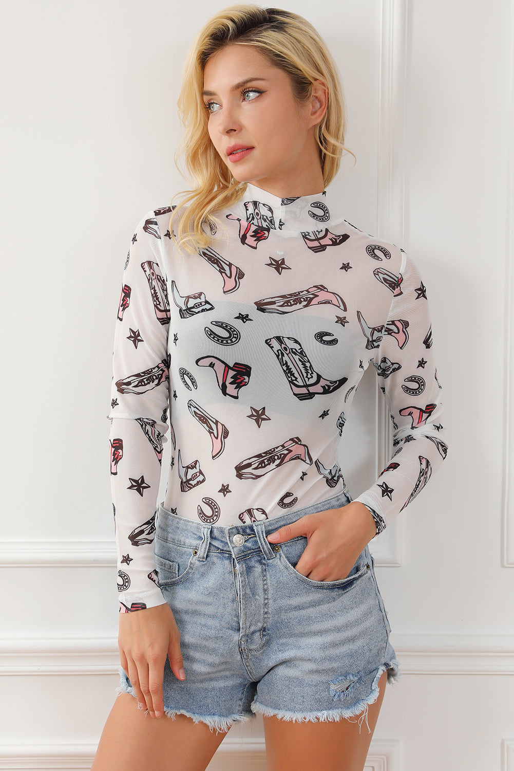 Rodeo Bound Printed Long Sleeve Bodysuit