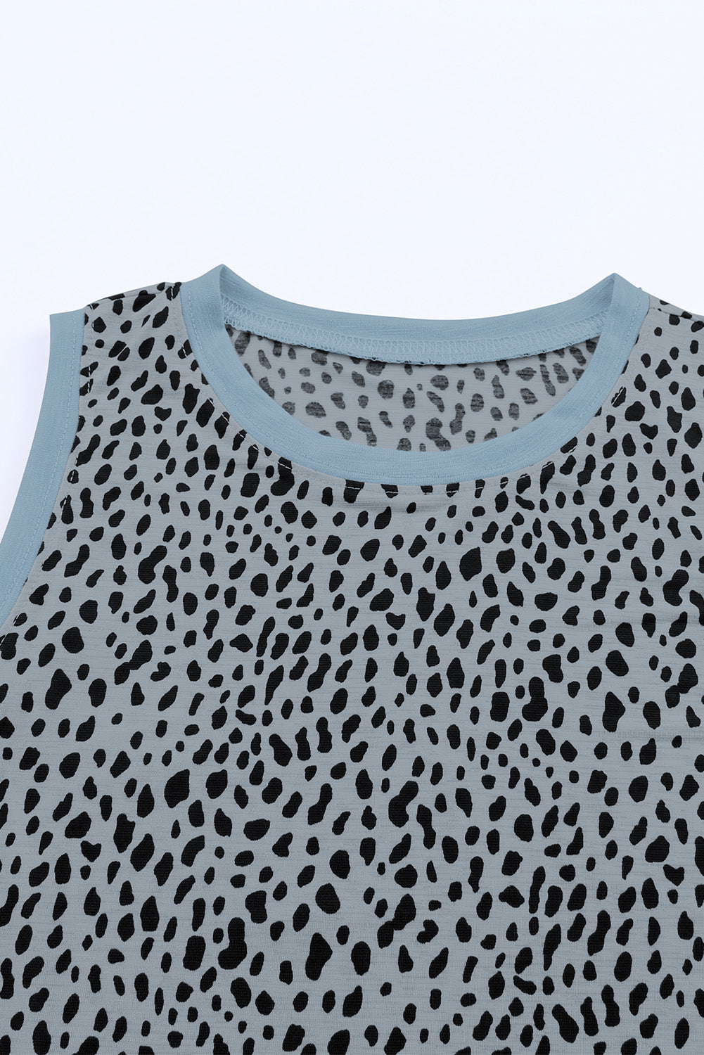 Fiery Red Leopard Print Round Neck Tank Top