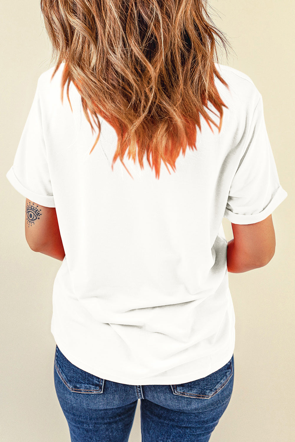 Casual Plain Crew Neck Tee