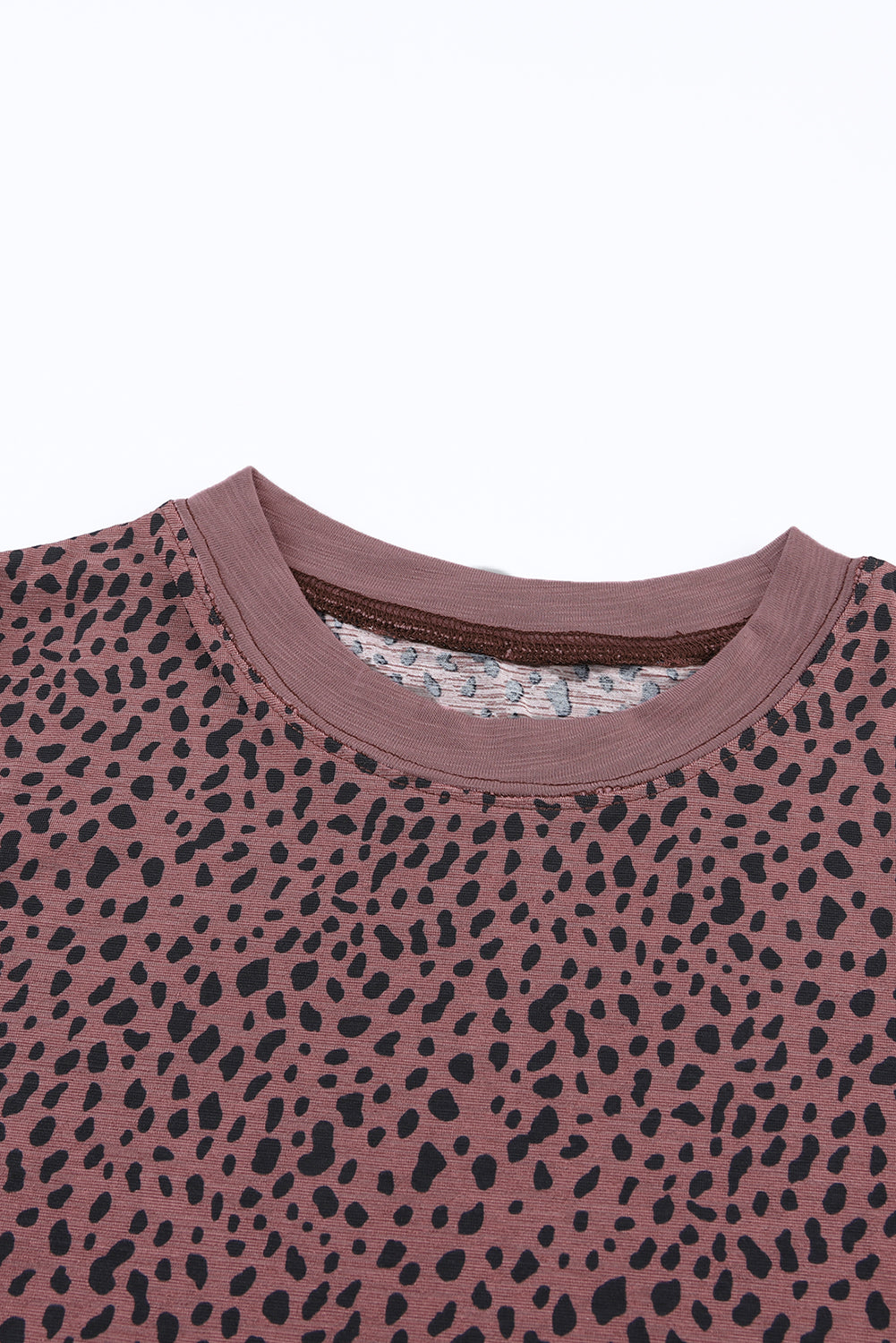 Gray Cheetah Print O-neck Short Sleeve T Shirt