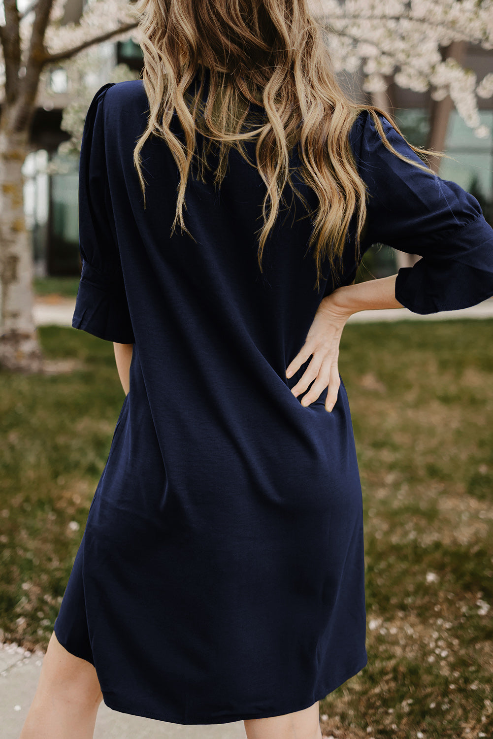 Fiery Red Ruffled Sleeve Shift Dress