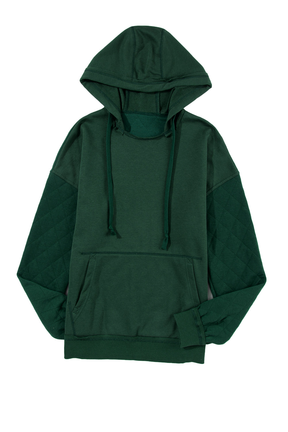 Quilted Patchwork Exposed Seam Hoodie