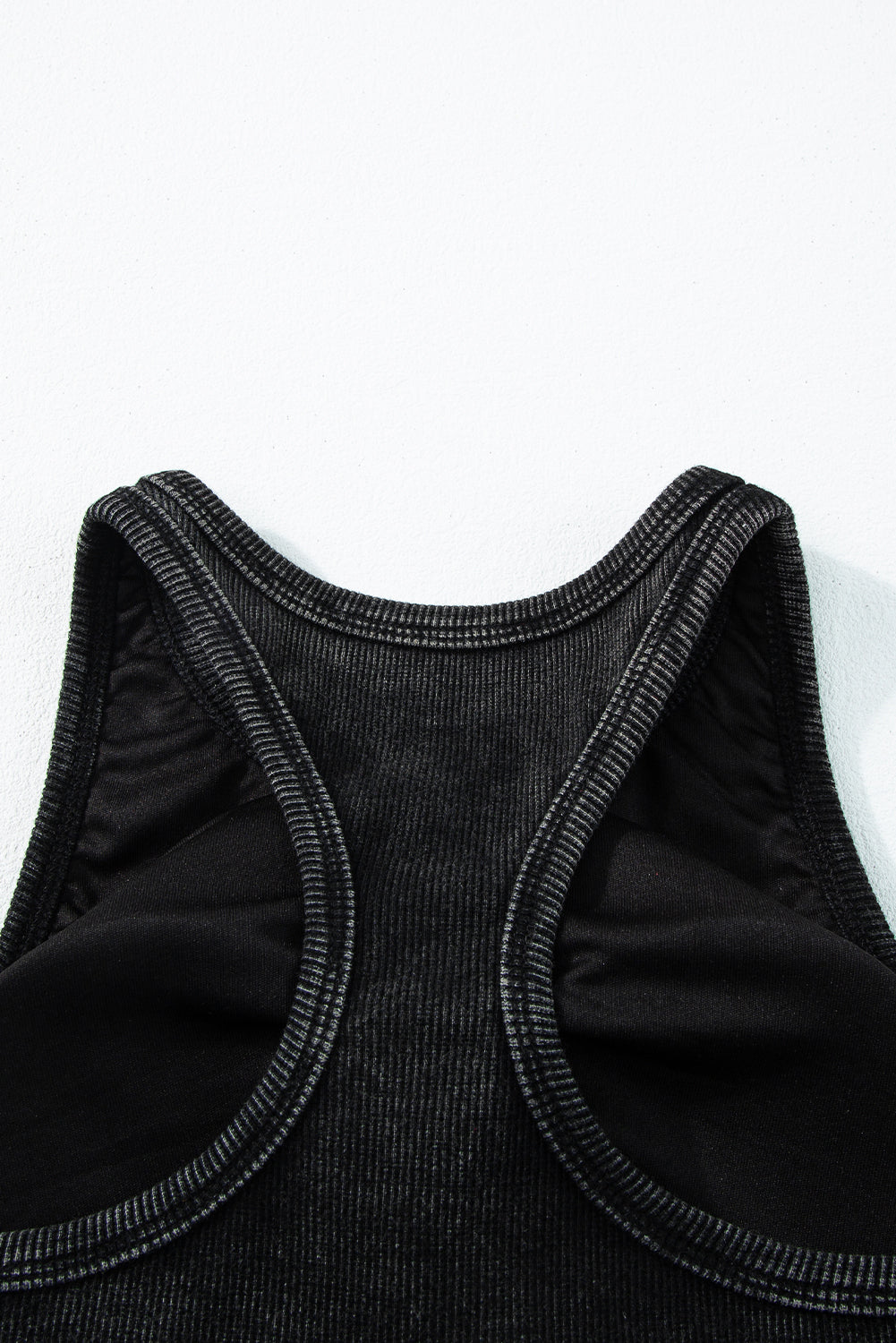 Ribbed Mineral Wash Racerback Cropped Tank Top