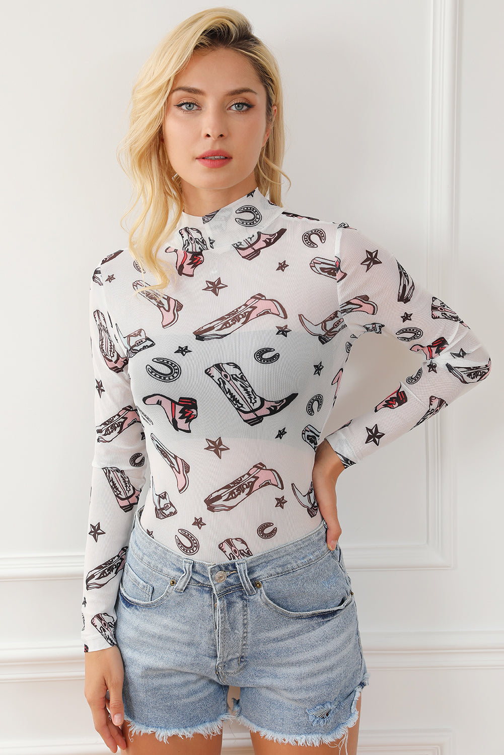 Rodeo Bound Printed Long Sleeve Bodysuit