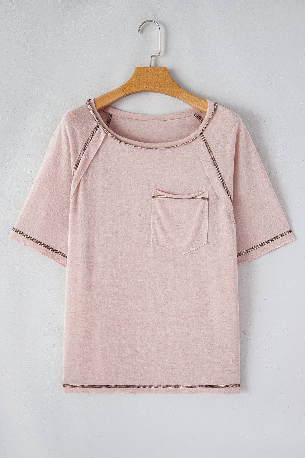 White Exposed Seam Detail Loose T-shirt