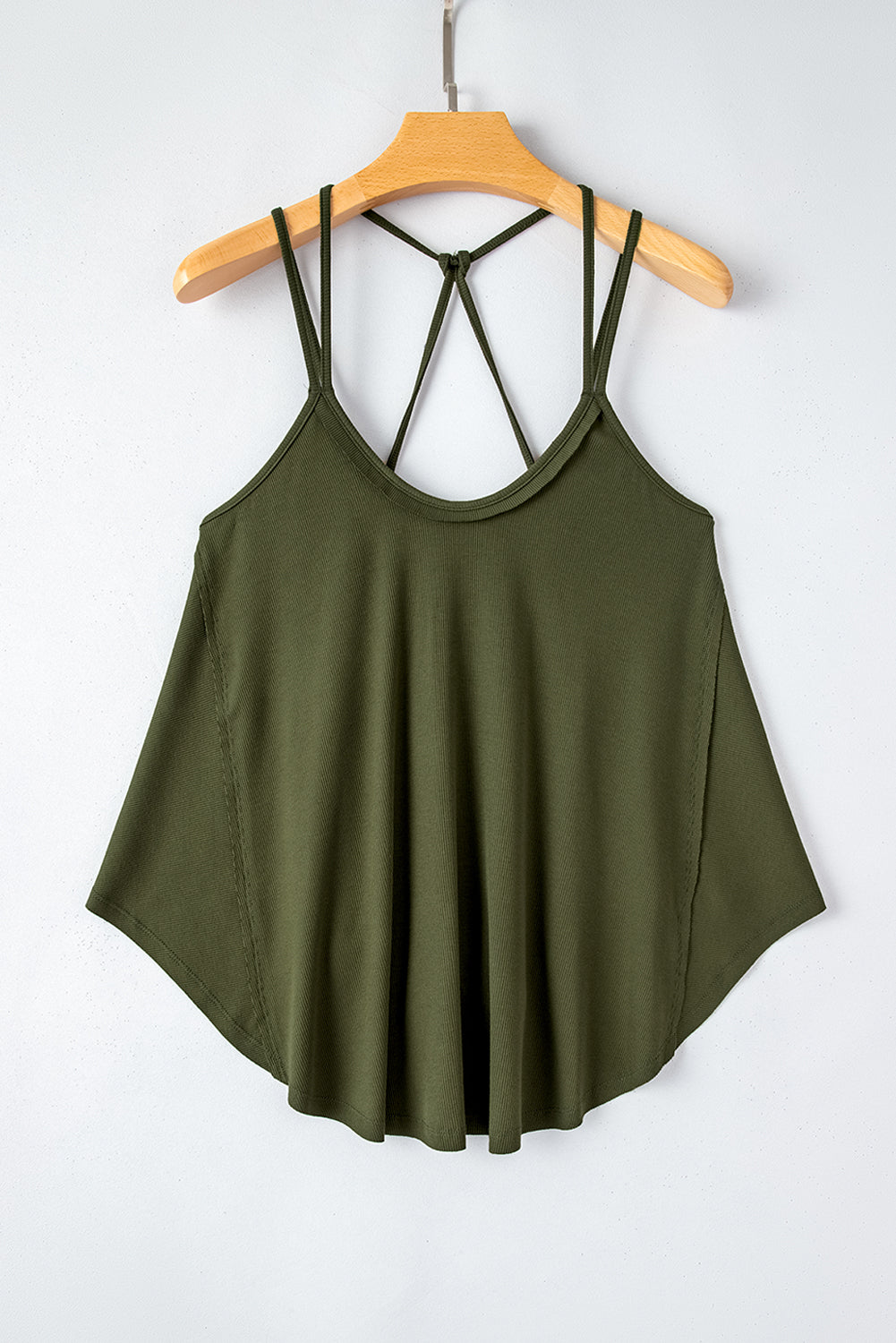 Exposed Seam Detail Double Straps Tank Top