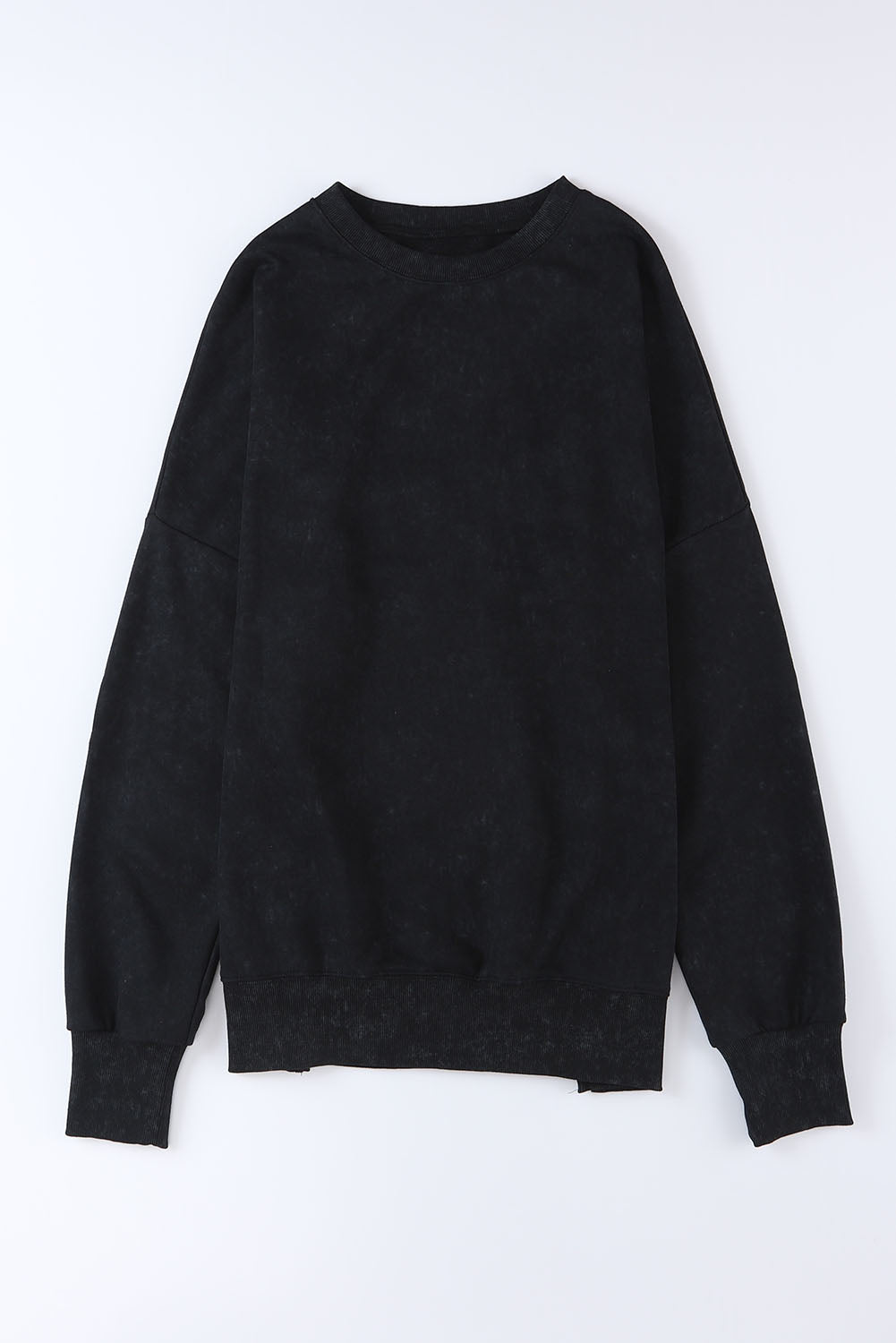 Drop Shoulder Ribbed Trim Oversized Sweatshirt