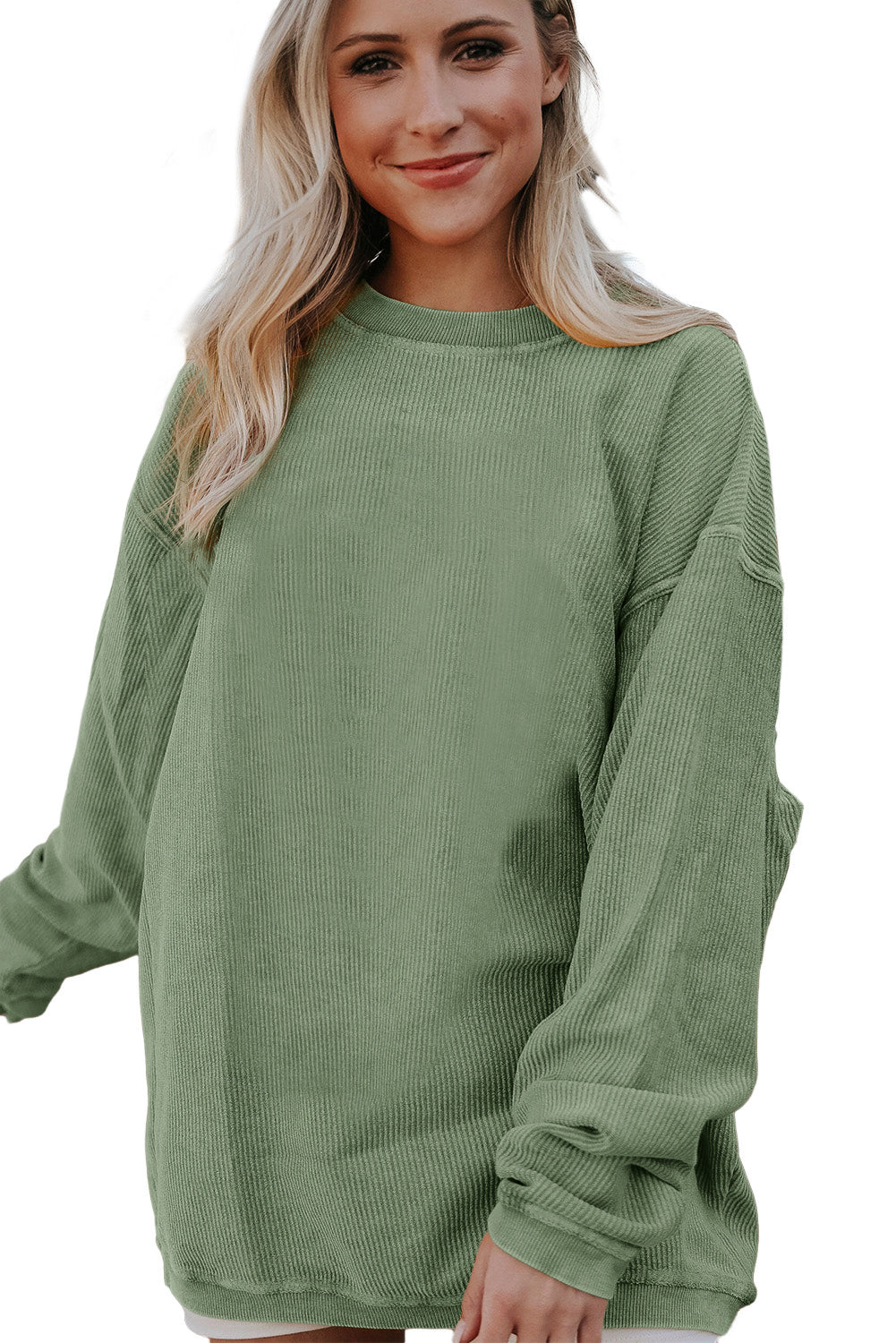 Ribbed Corded Oversized Sweatshirt - Multiple Colors Oversized Sweatshirt