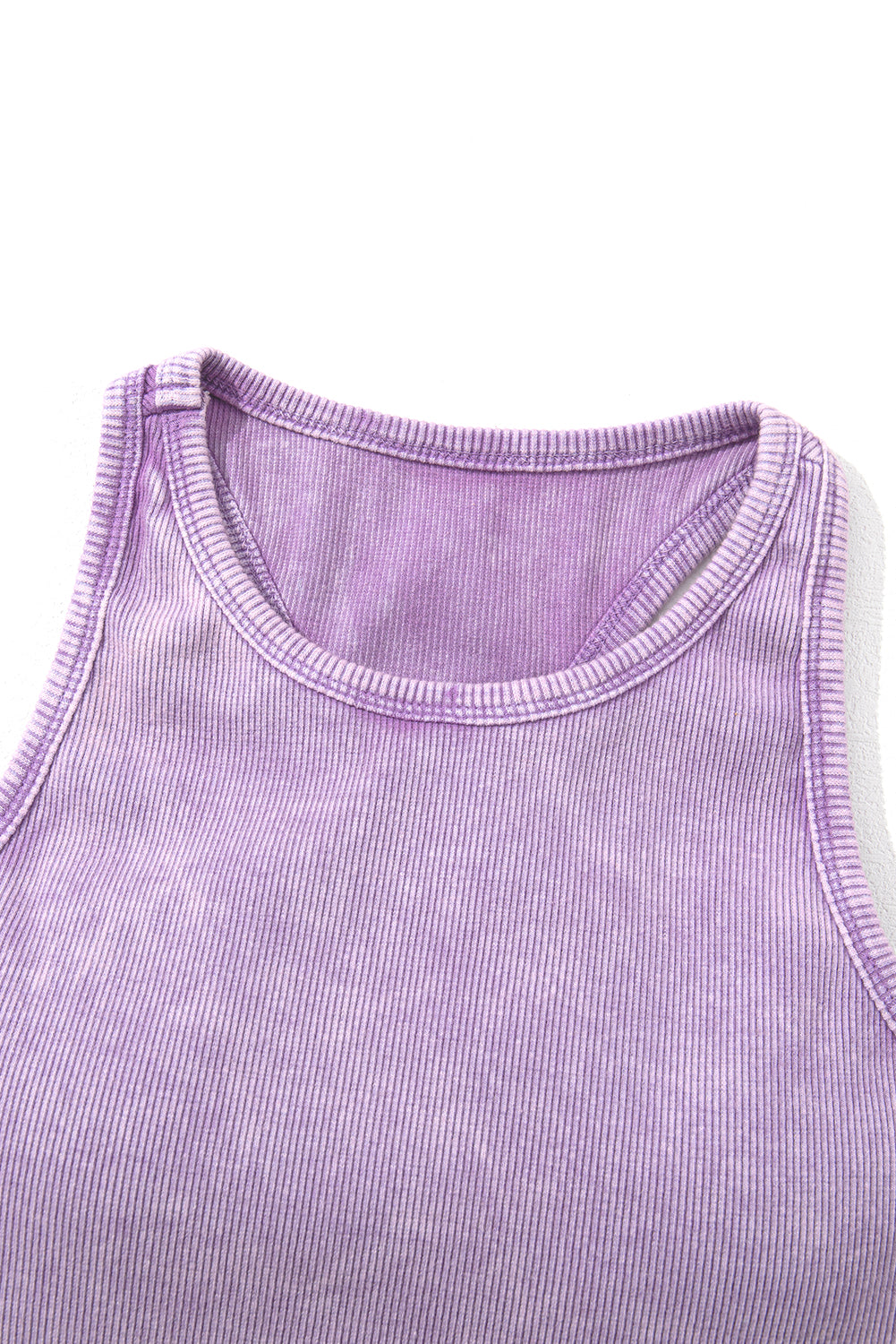 Ribbed Mineral Wash Racerback Cropped Tank Top