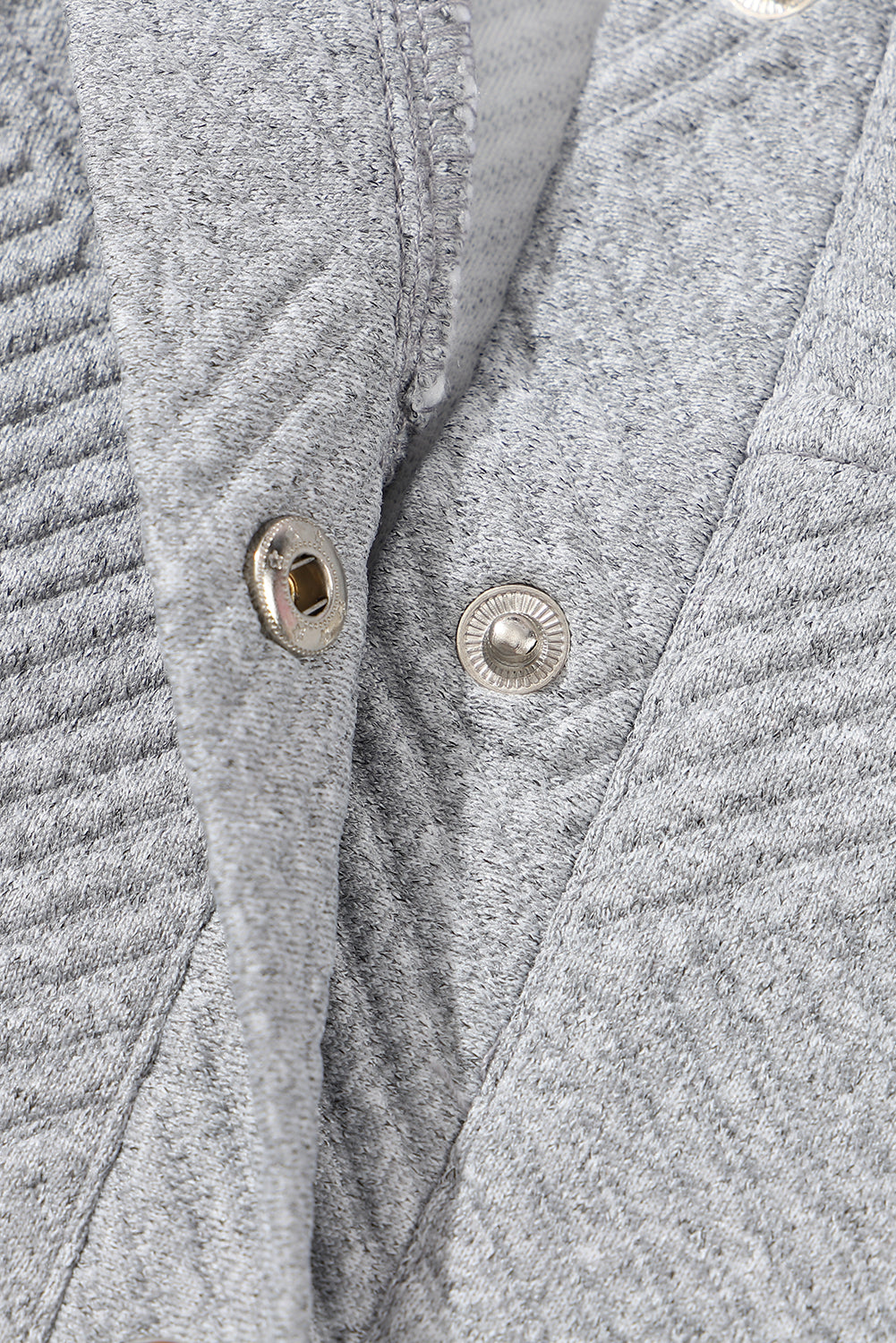 Textured Knit Buttoned Kangaroo Pocket Sweatshirt